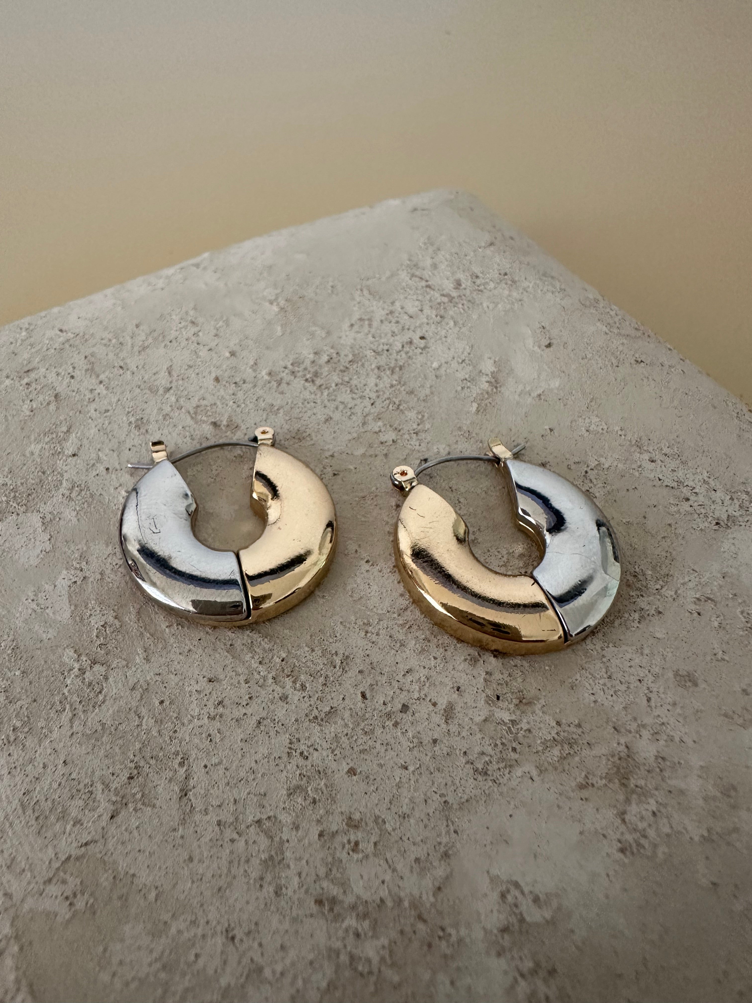 Two-Tone Hoop Earrings