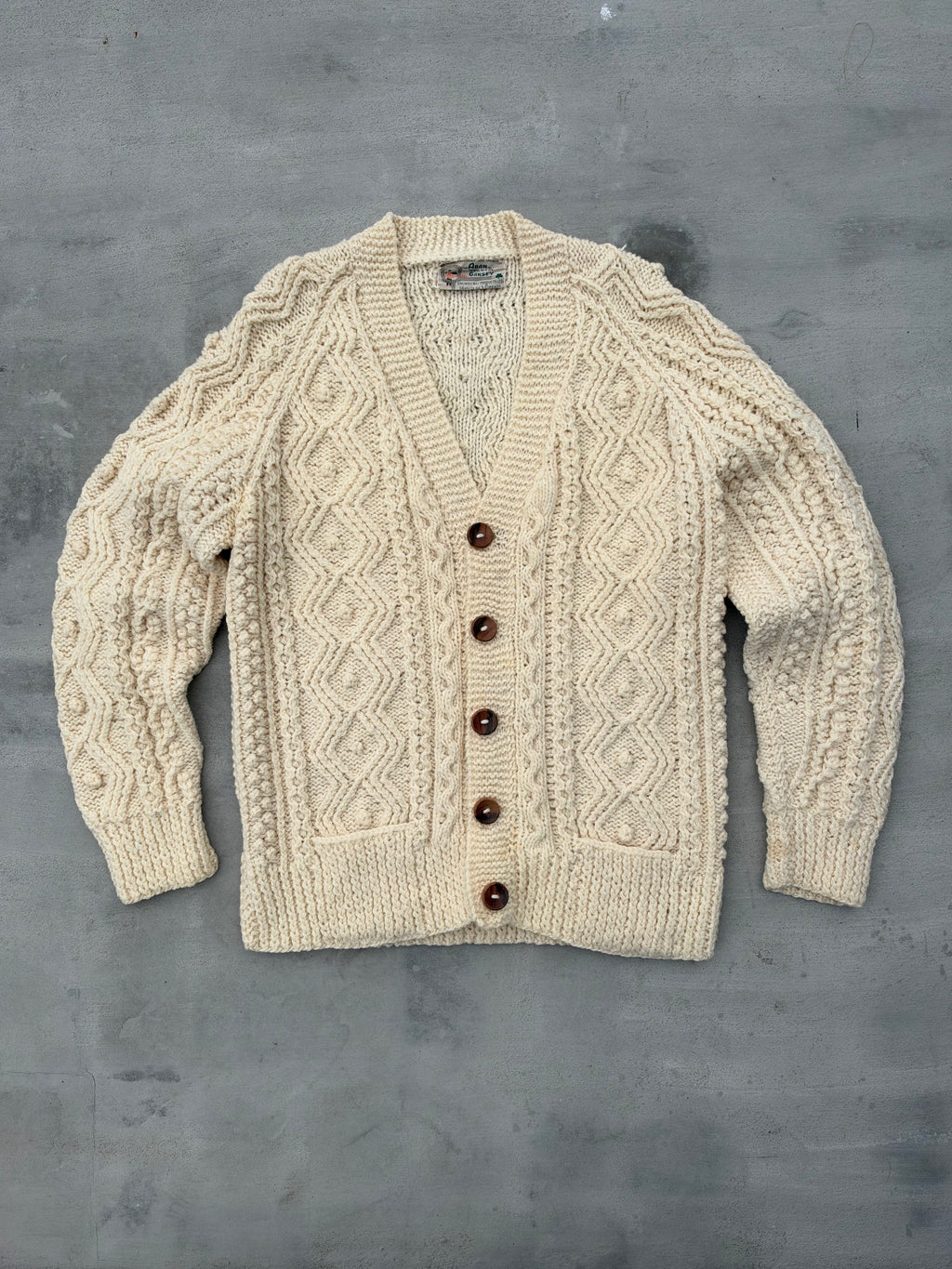 60/70s The Aran Islander Irish Wool Cardigan Sweater