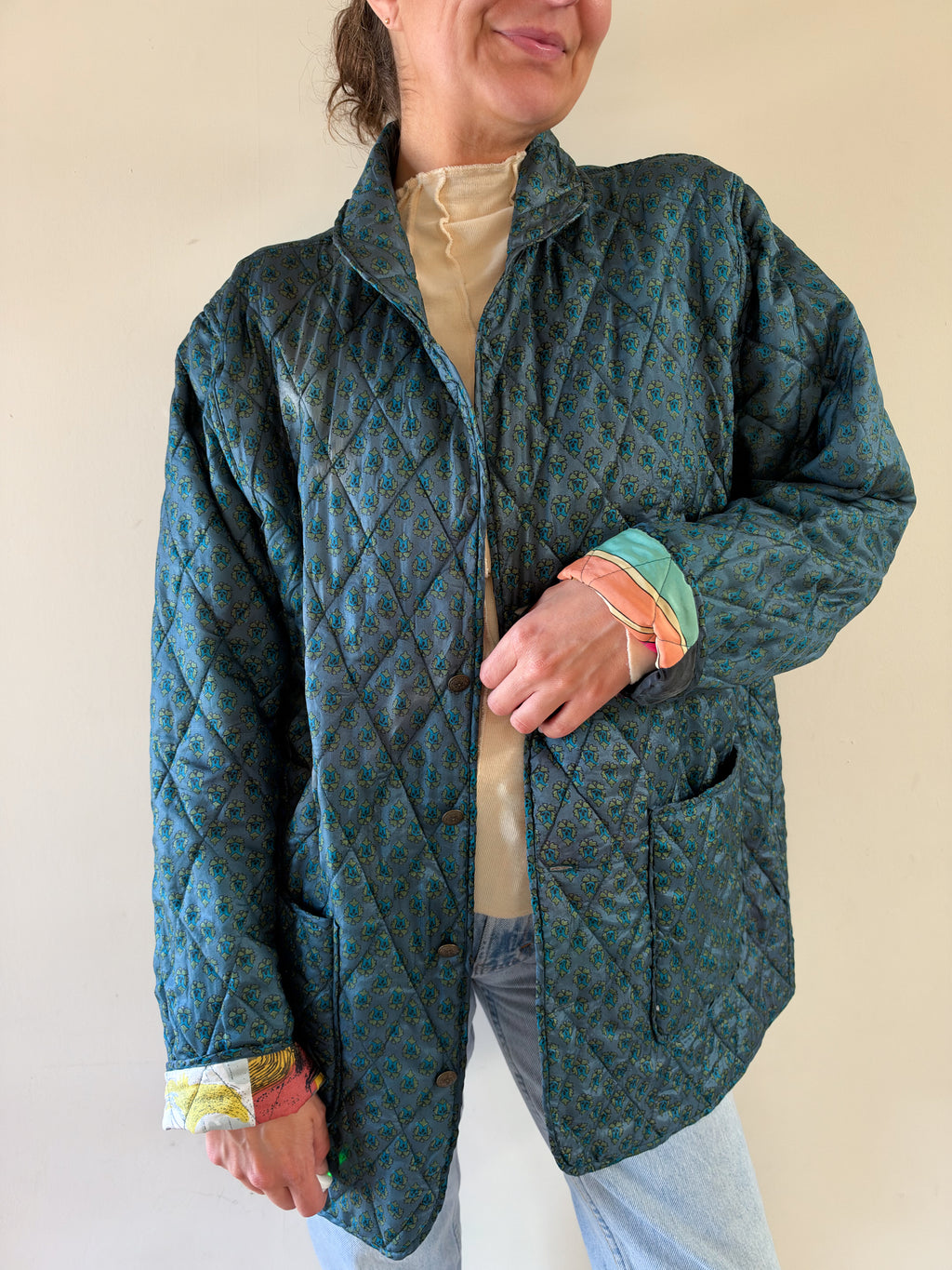 90s Reversible Silk Quilted Jacket