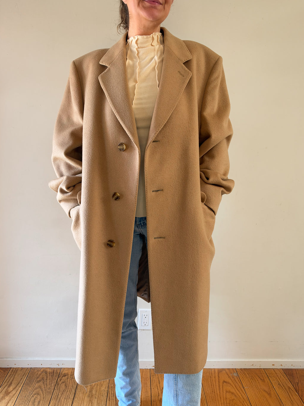 British Camel Cashmere Blend Long Coat