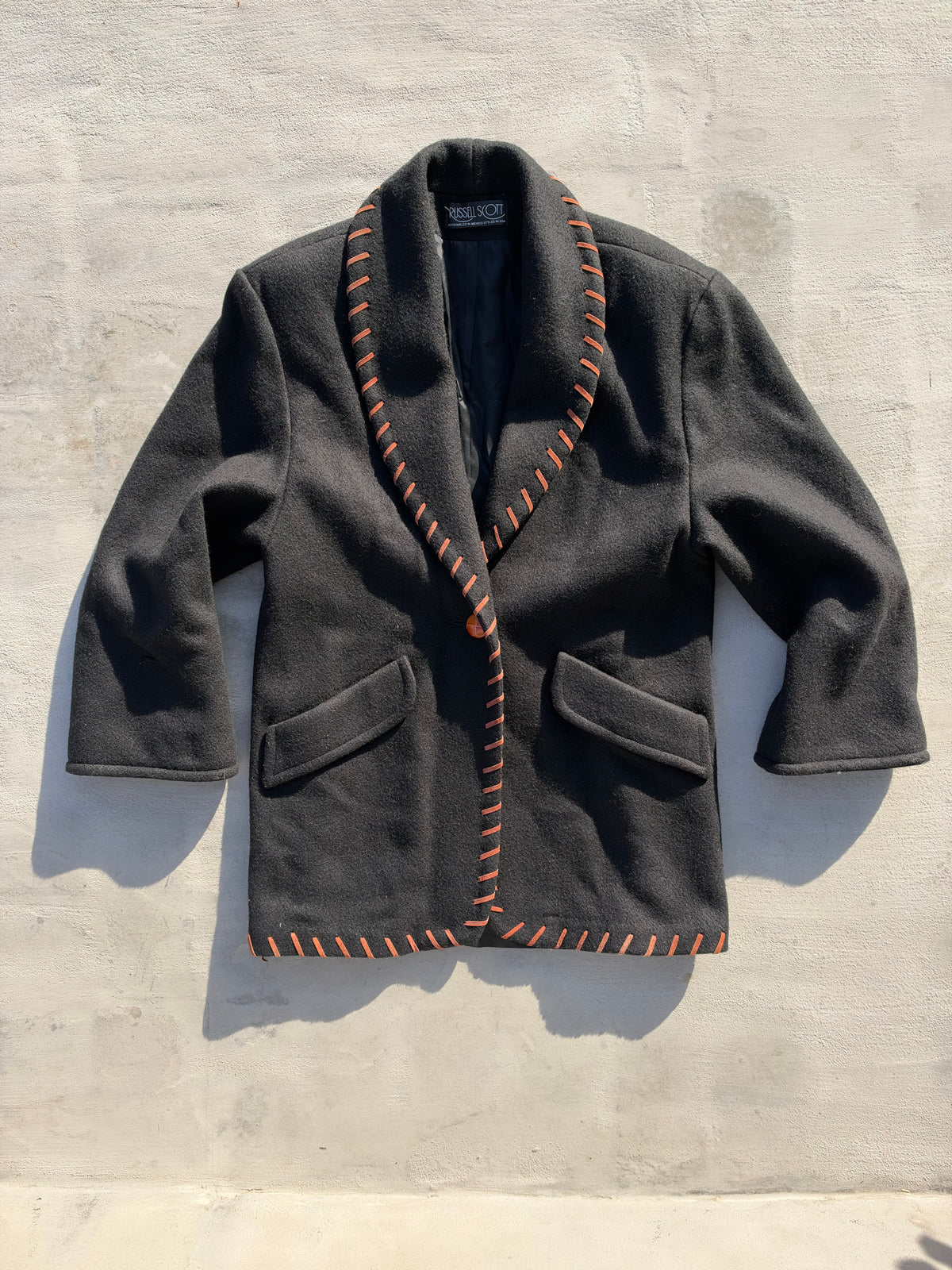 80s Russell Scott Wool Blend Western Whipstitch Jacket