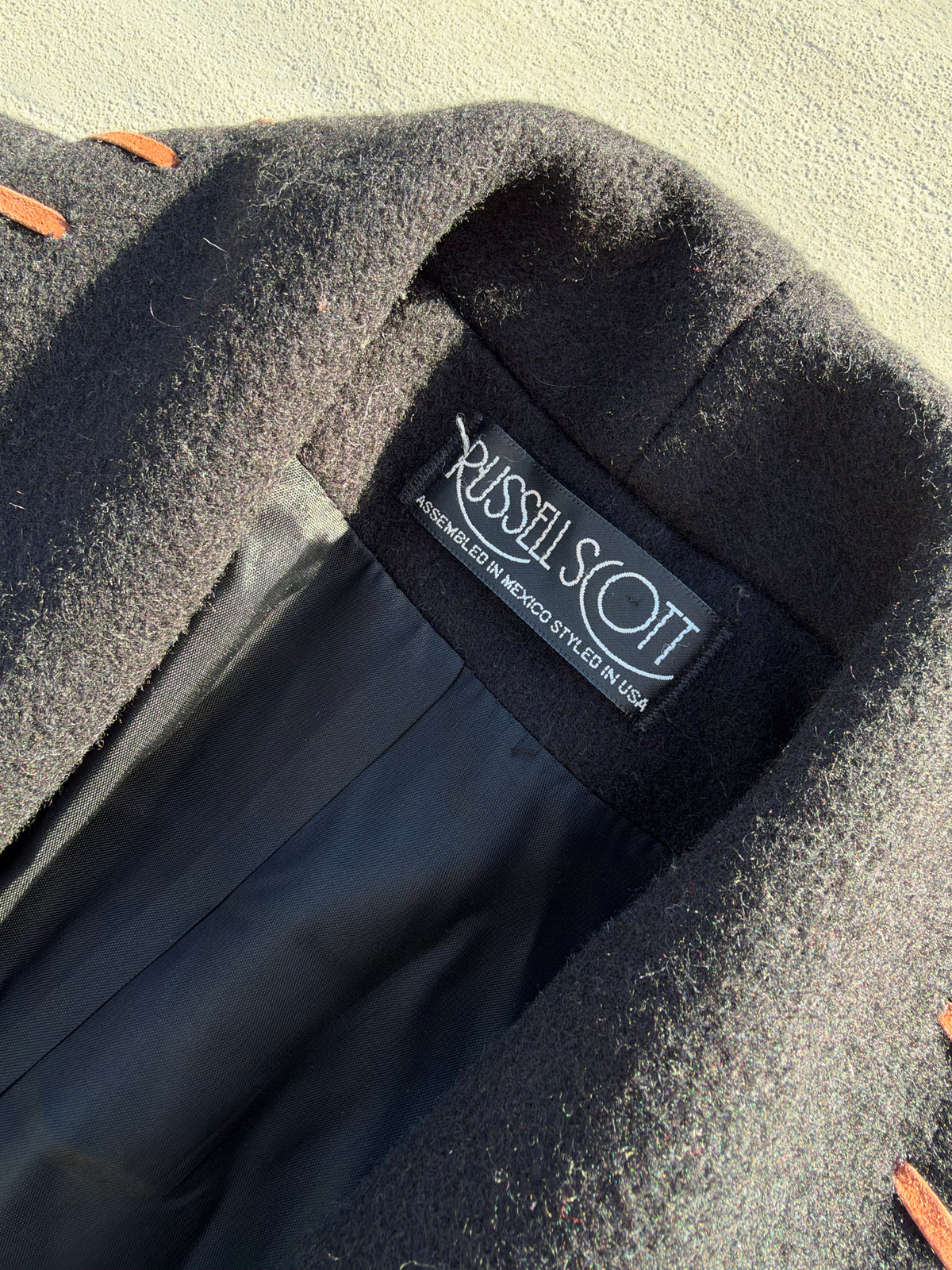 80s Russell Scott Wool Blend Western Whipstitch Jacket