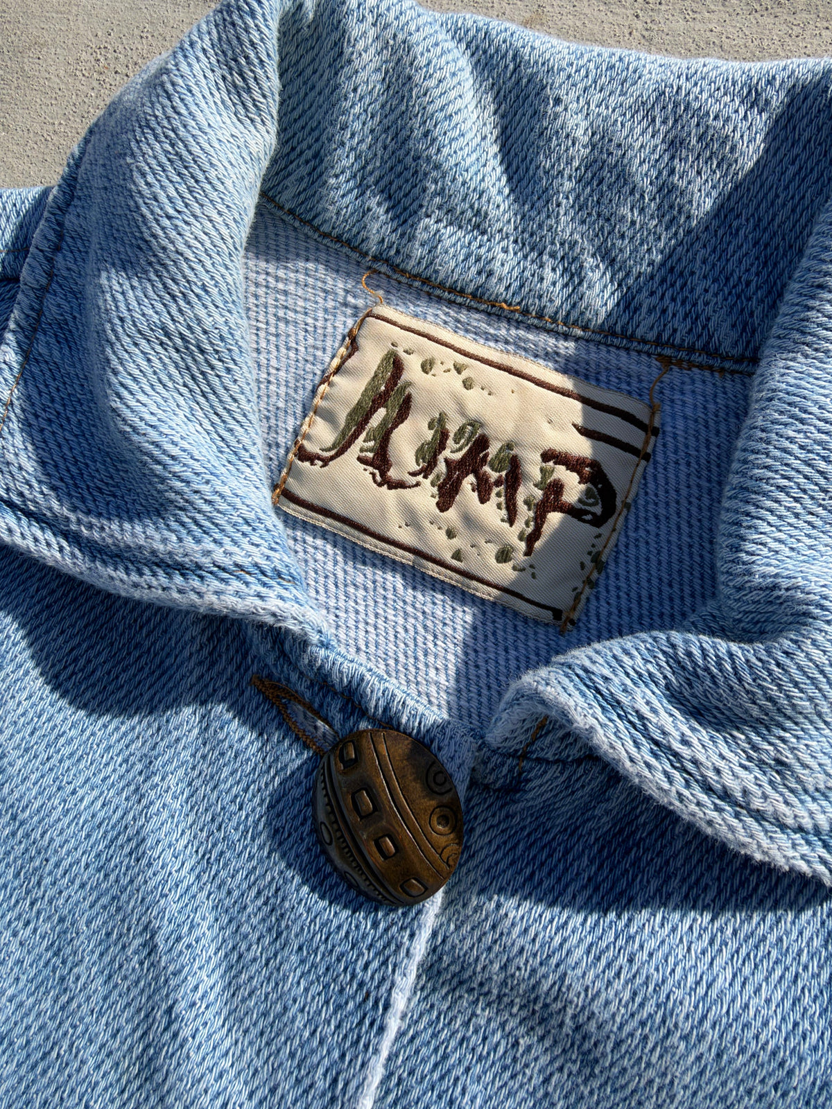 Jump Boxy Denim Jacket with Brass Buttons