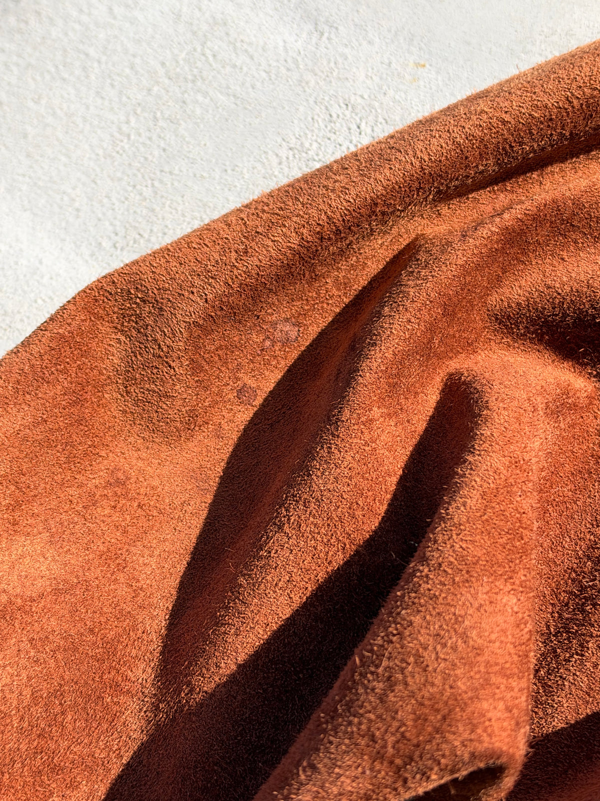 90s Terracotta Suede Longline Bomber