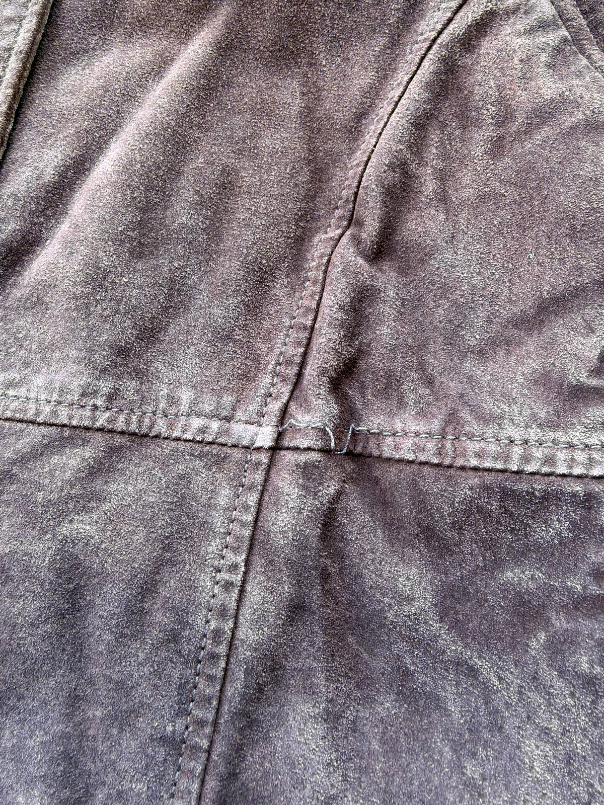 90s Chocolate Suede Coat with Faux-Fur Lining