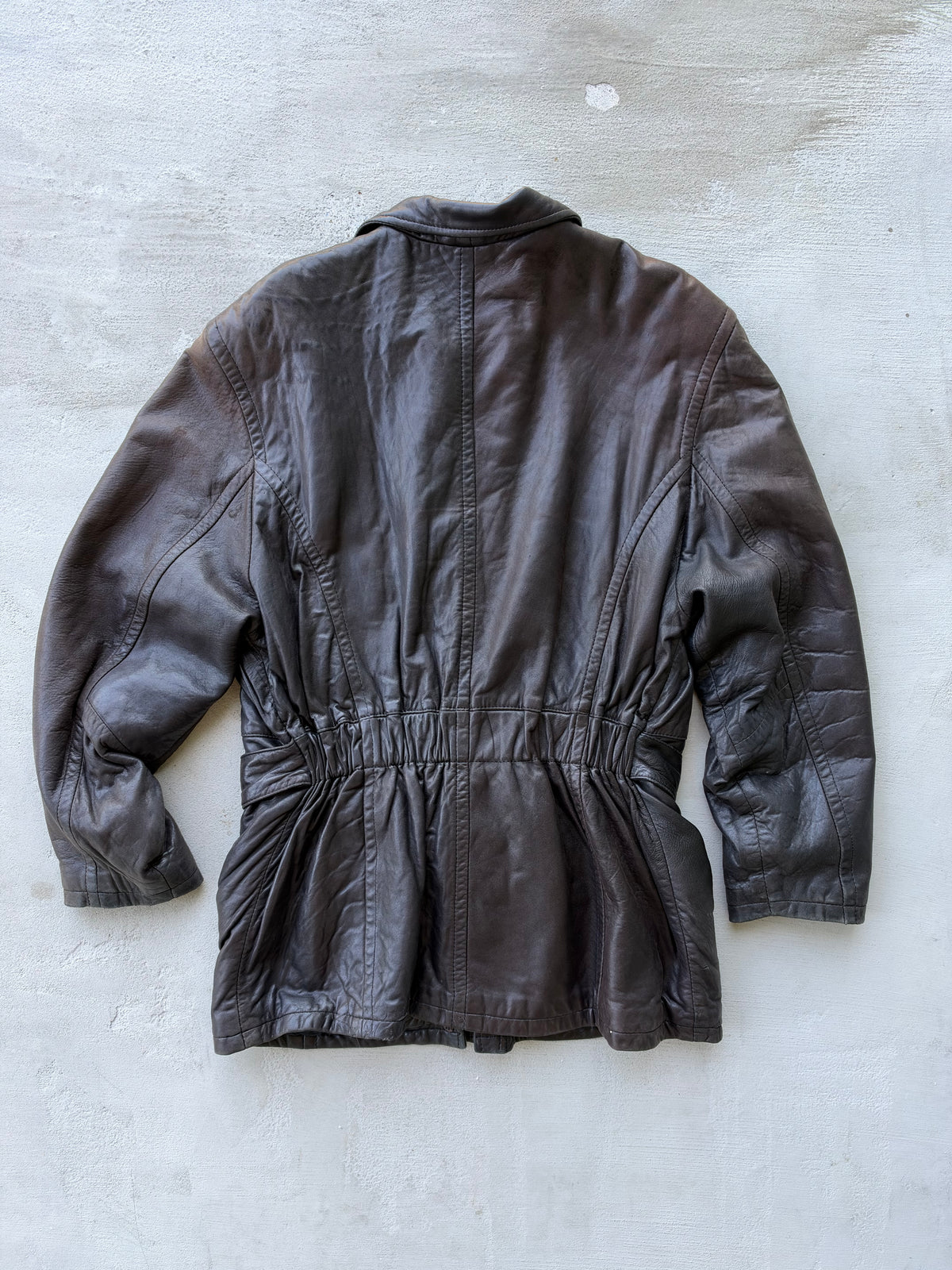 90s Faded Buttery-Soft Leather Belted Jacket