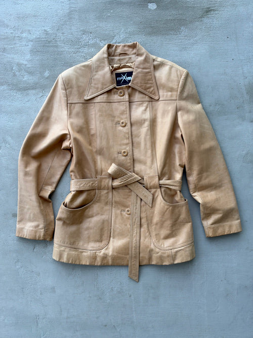 80s Maxima [Wilsons] Tan Belted Jacket