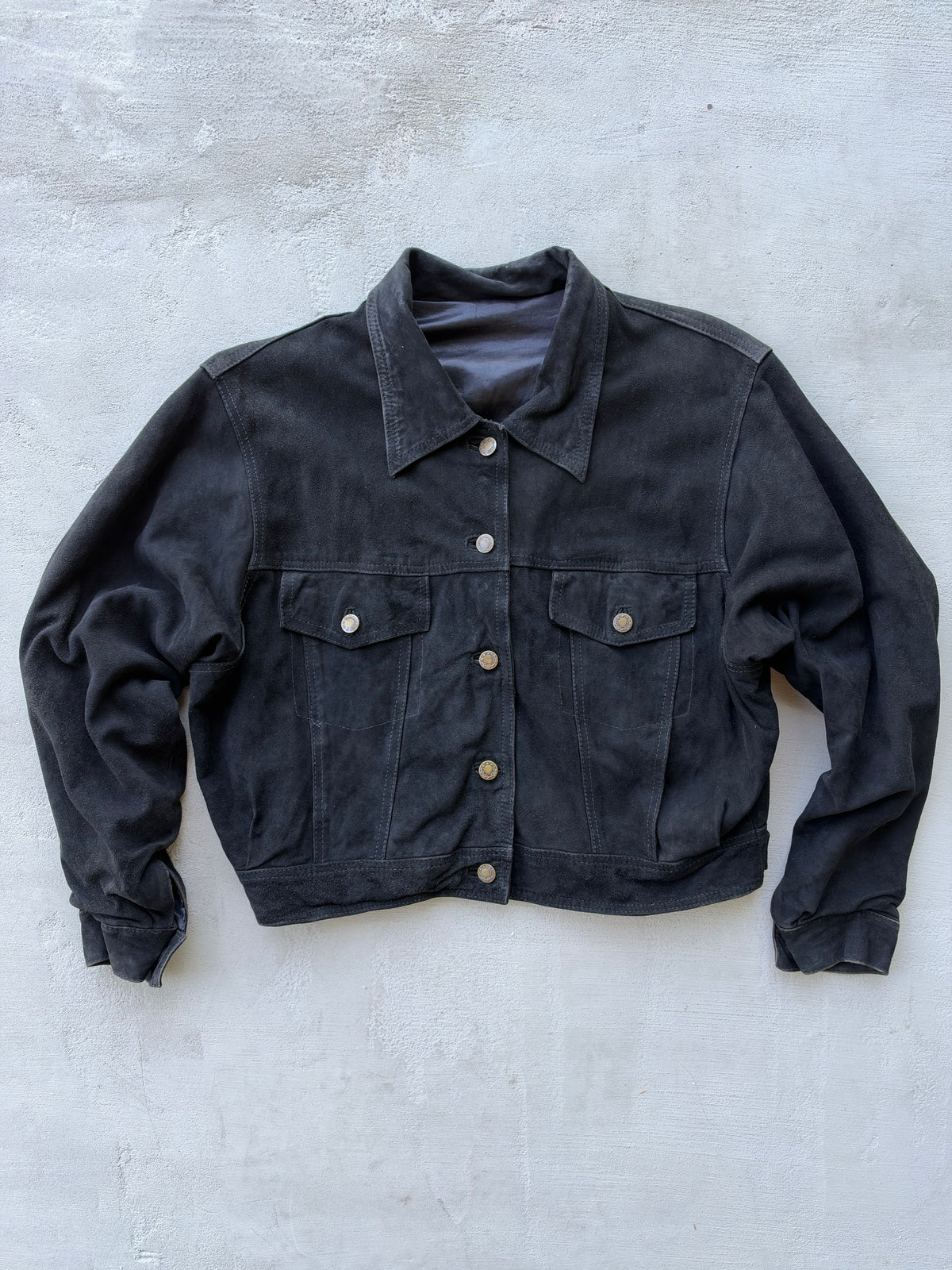 Black Suede Trucker Jacket