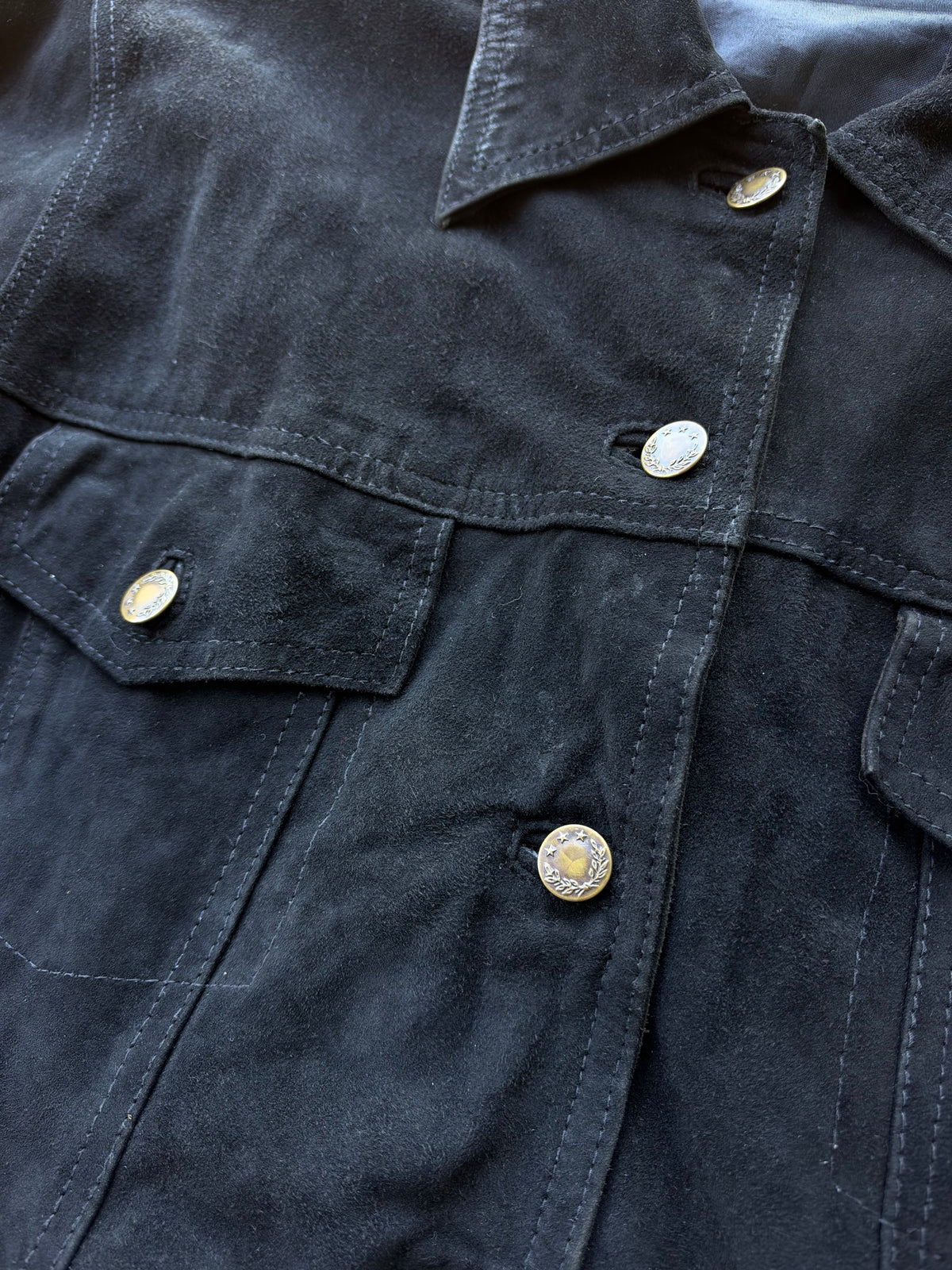 Black Suede Trucker Jacket