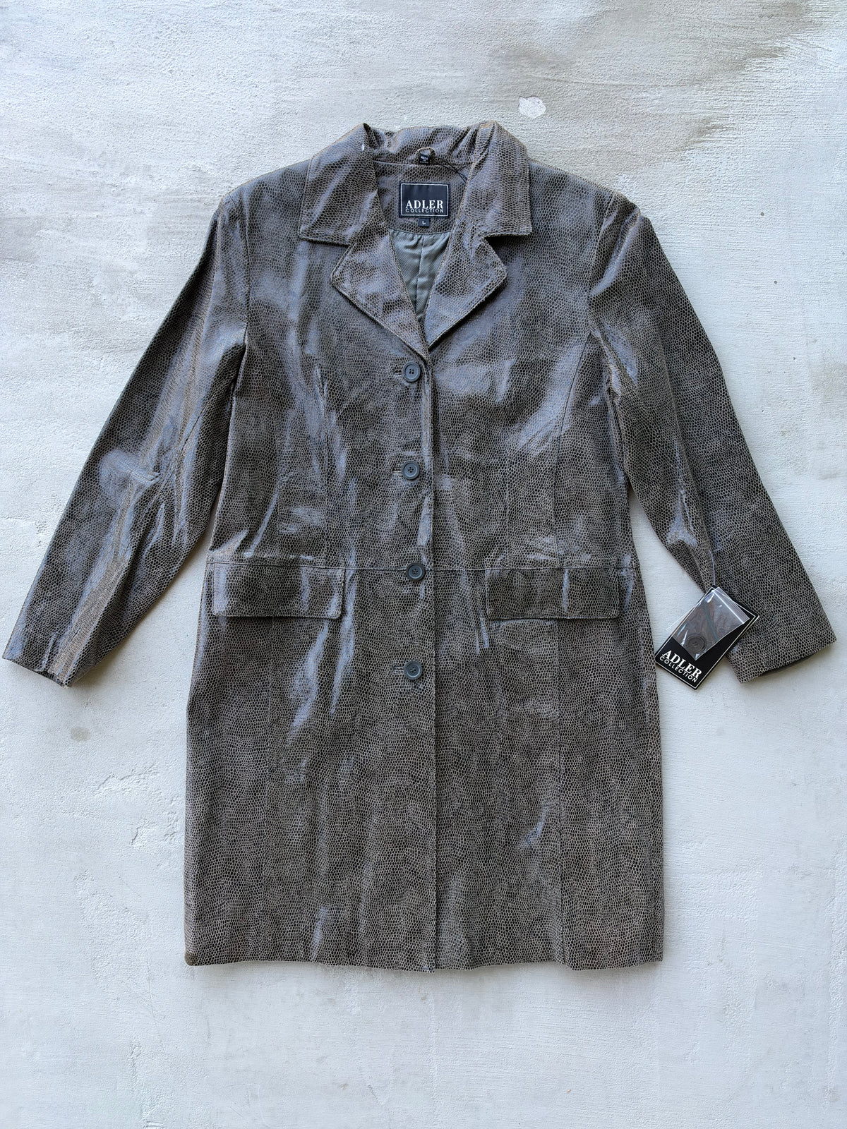 90s Adler Collection Reptile Embossed Leather Jacket [Deadstock]