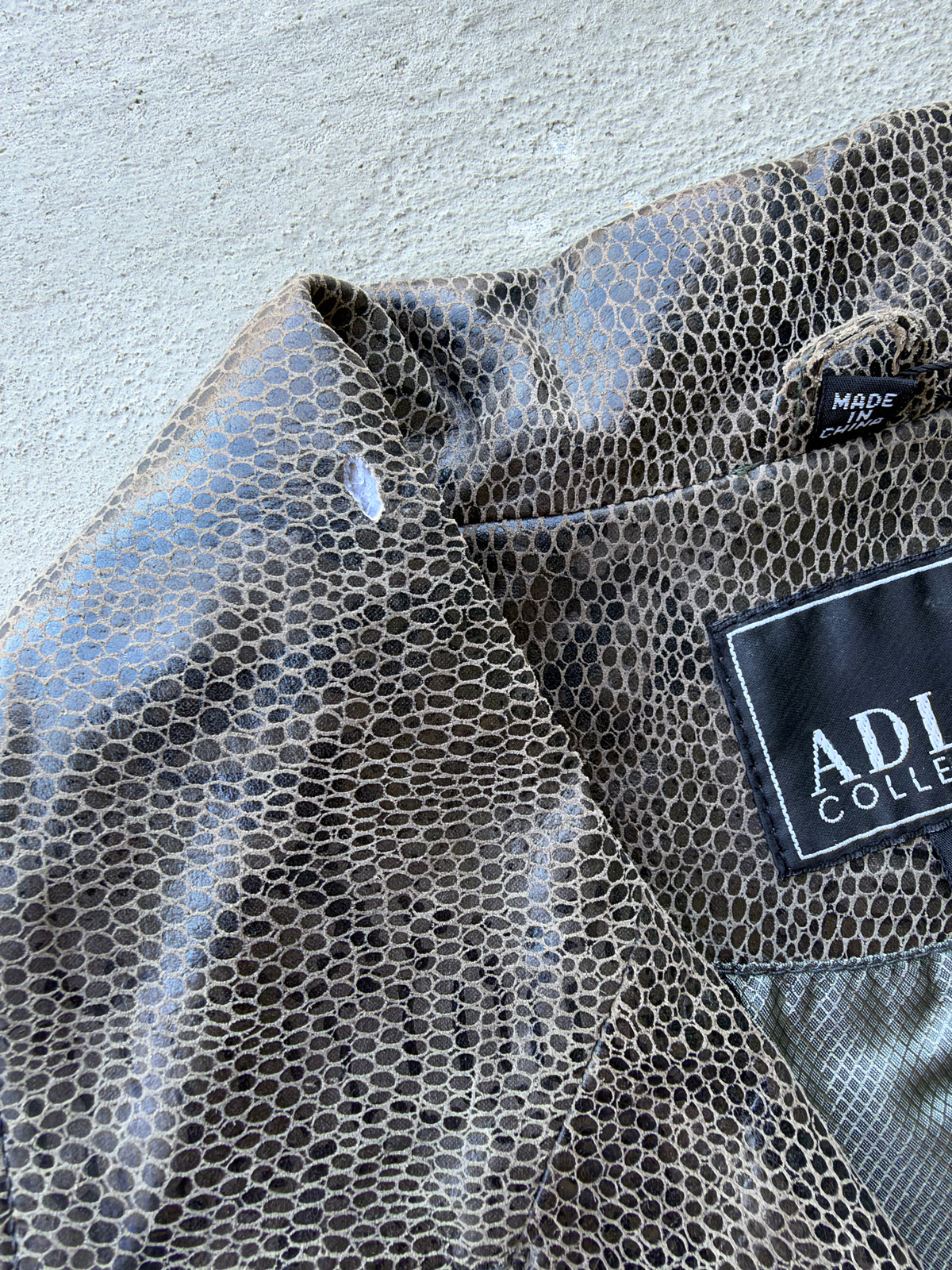 90s Adler Collection Reptile Embossed Leather Jacket [Deadstock]