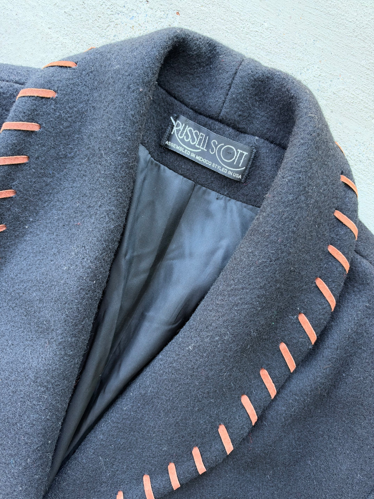 80s Russell Scott Wool Blend Western Whipstitch Jacket