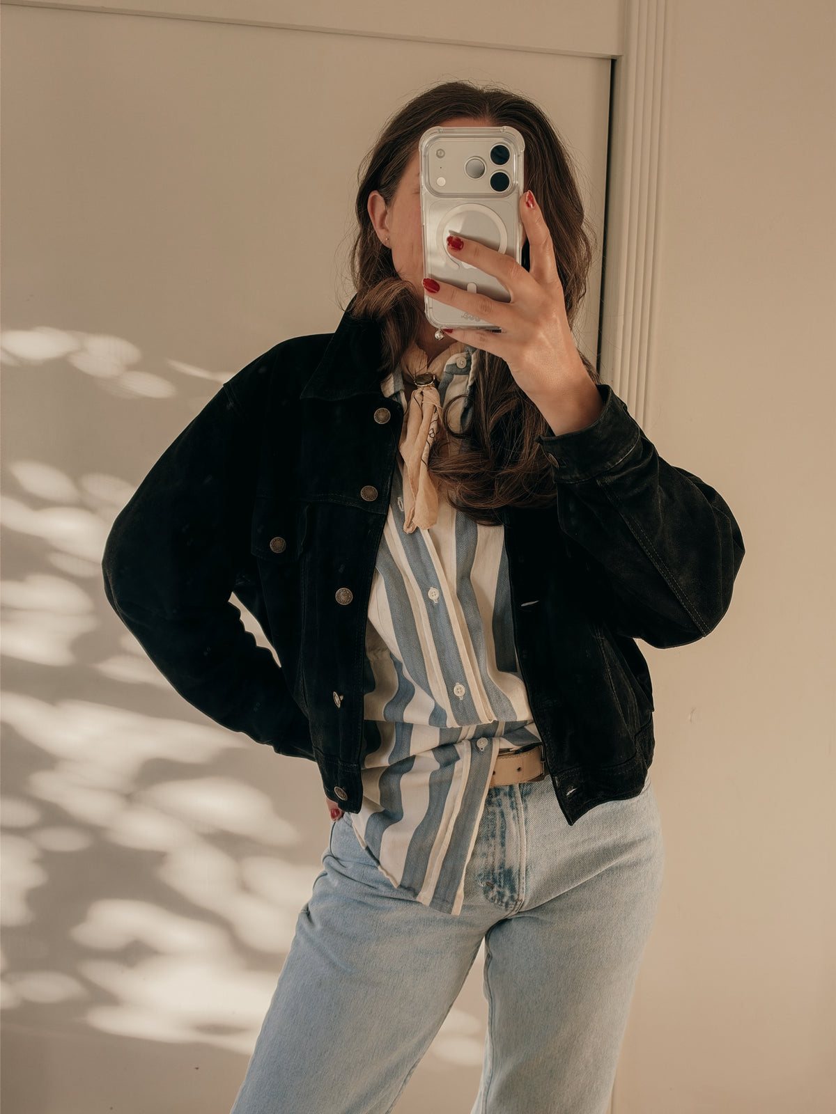 Black Suede Trucker Jacket
