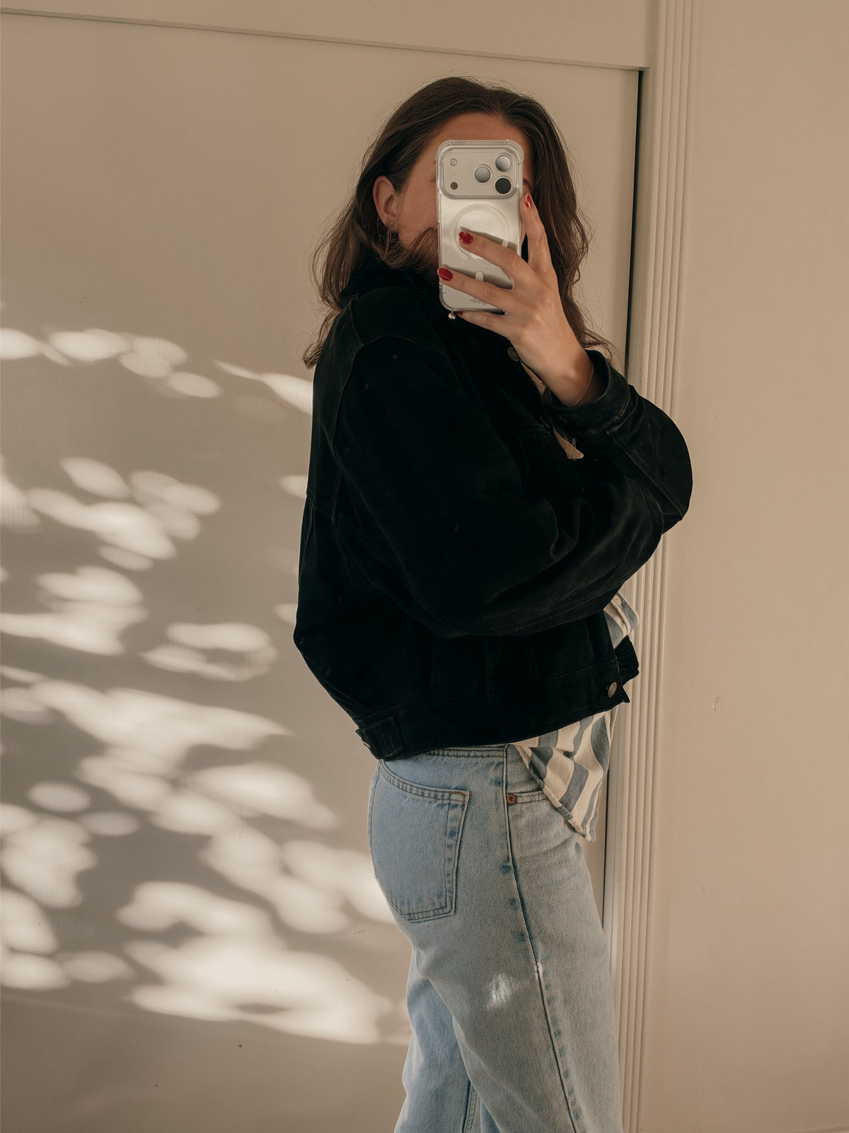Black Suede Trucker Jacket
