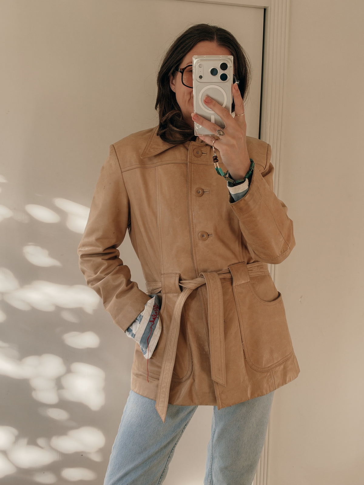 80s Maxima [Wilsons] Tan Belted Jacket