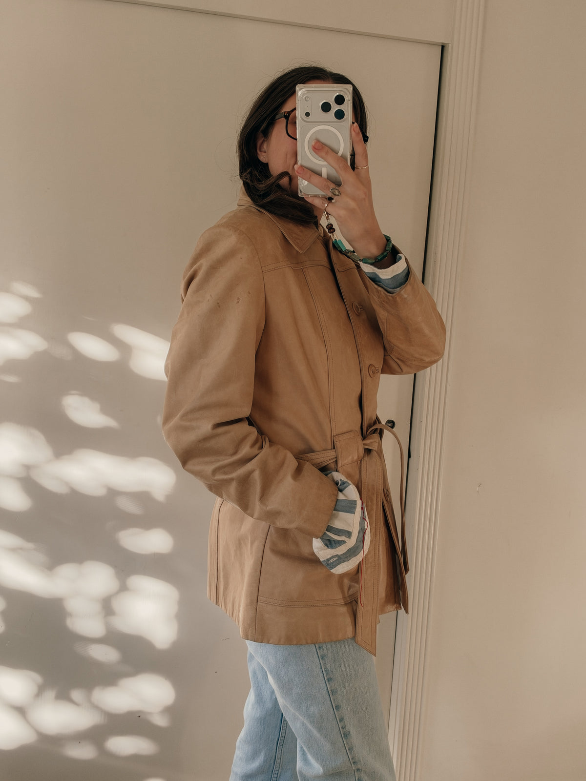 80s Maxima [Wilsons] Tan Belted Jacket