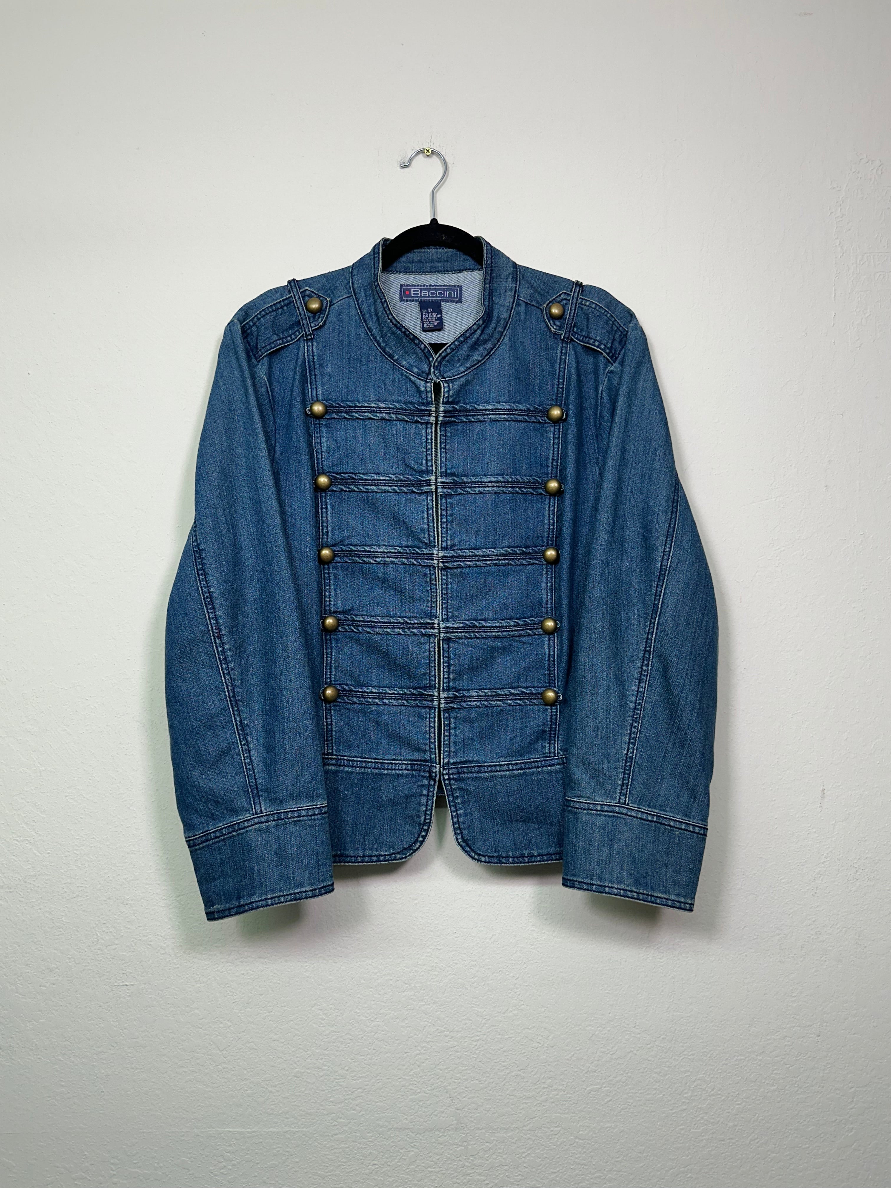 Military-Style Denim Jacket