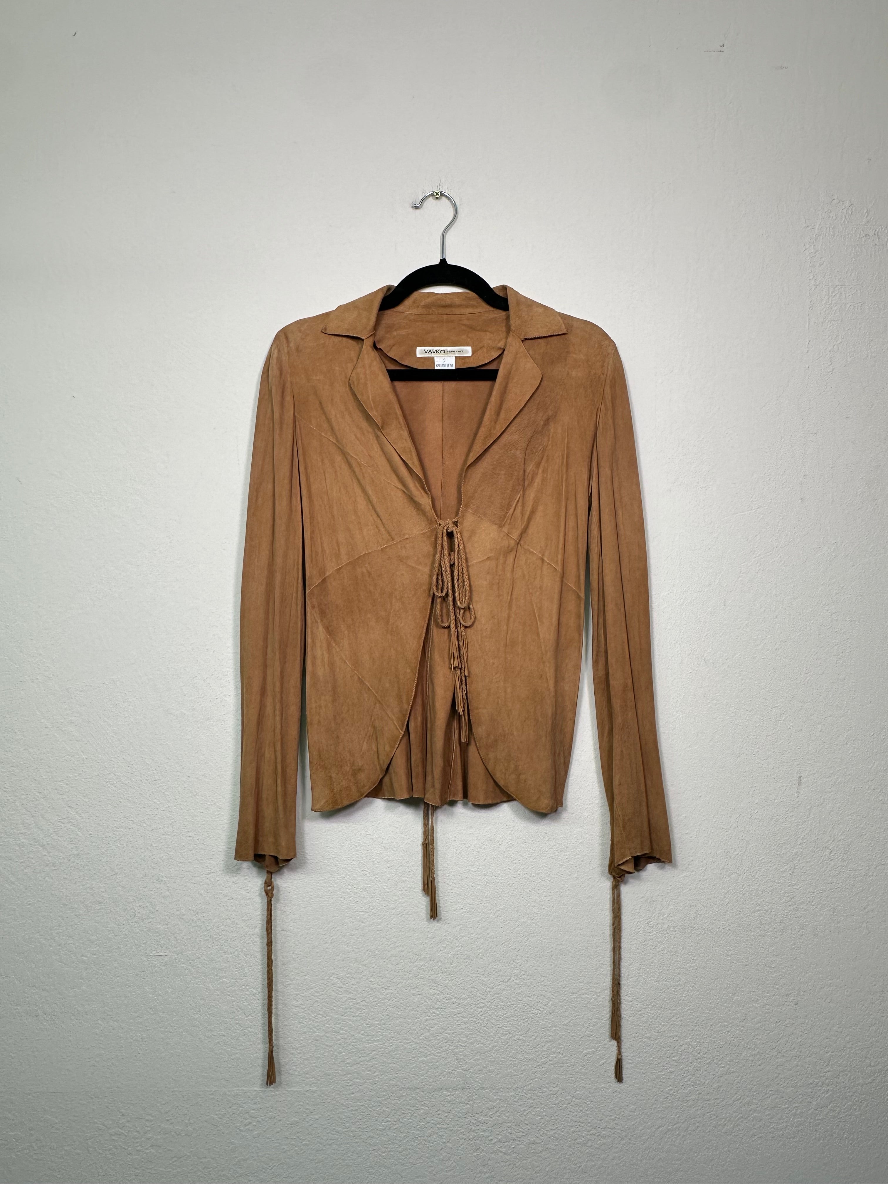 Goat Suede Lace-Up Top