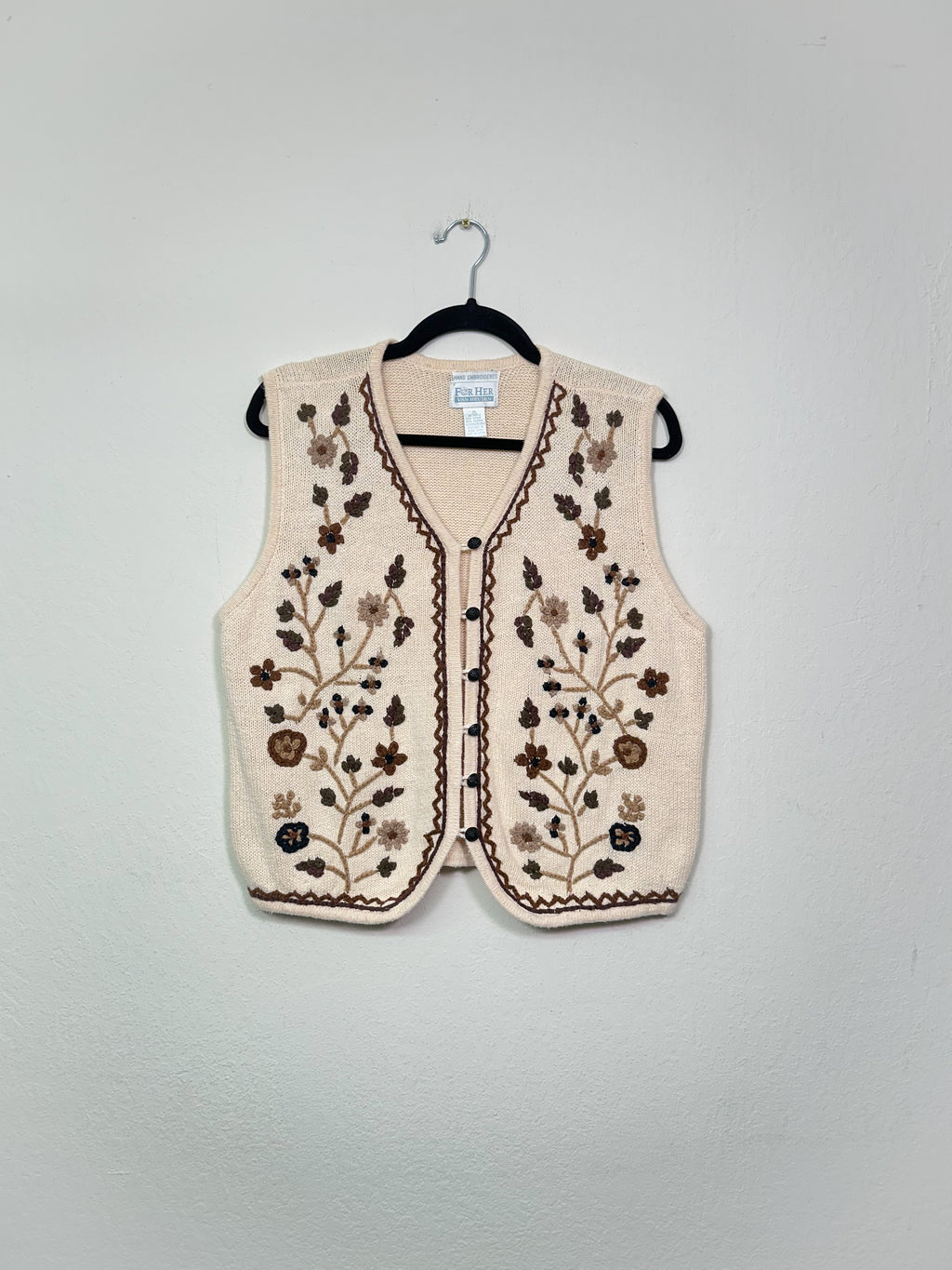 Hand-Embroidered Knit Vest