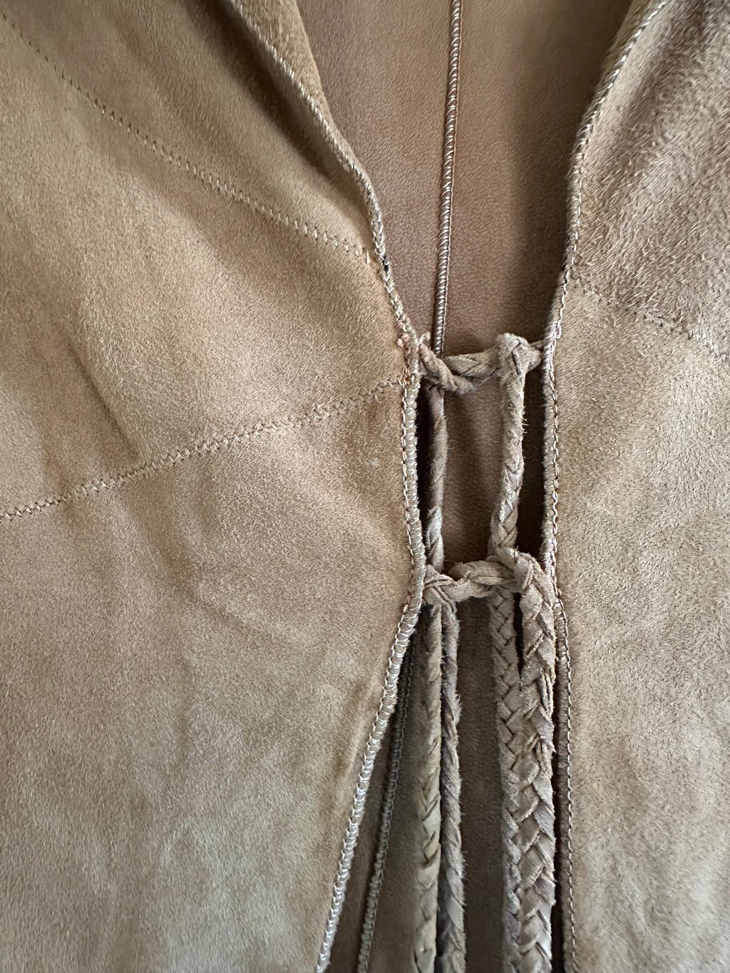 Goat Suede Lace-Up Top