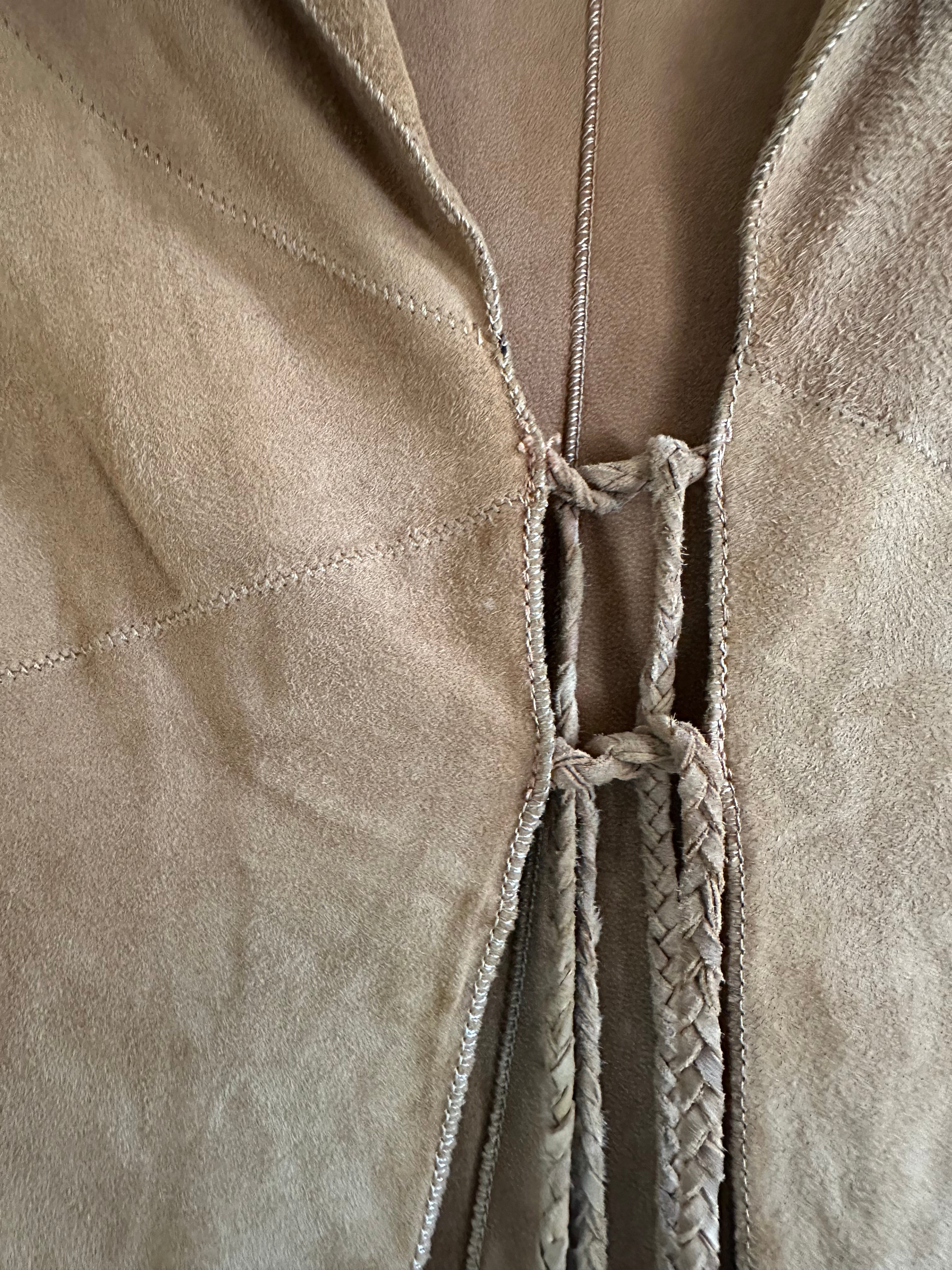 Goat Suede Lace-Up Top