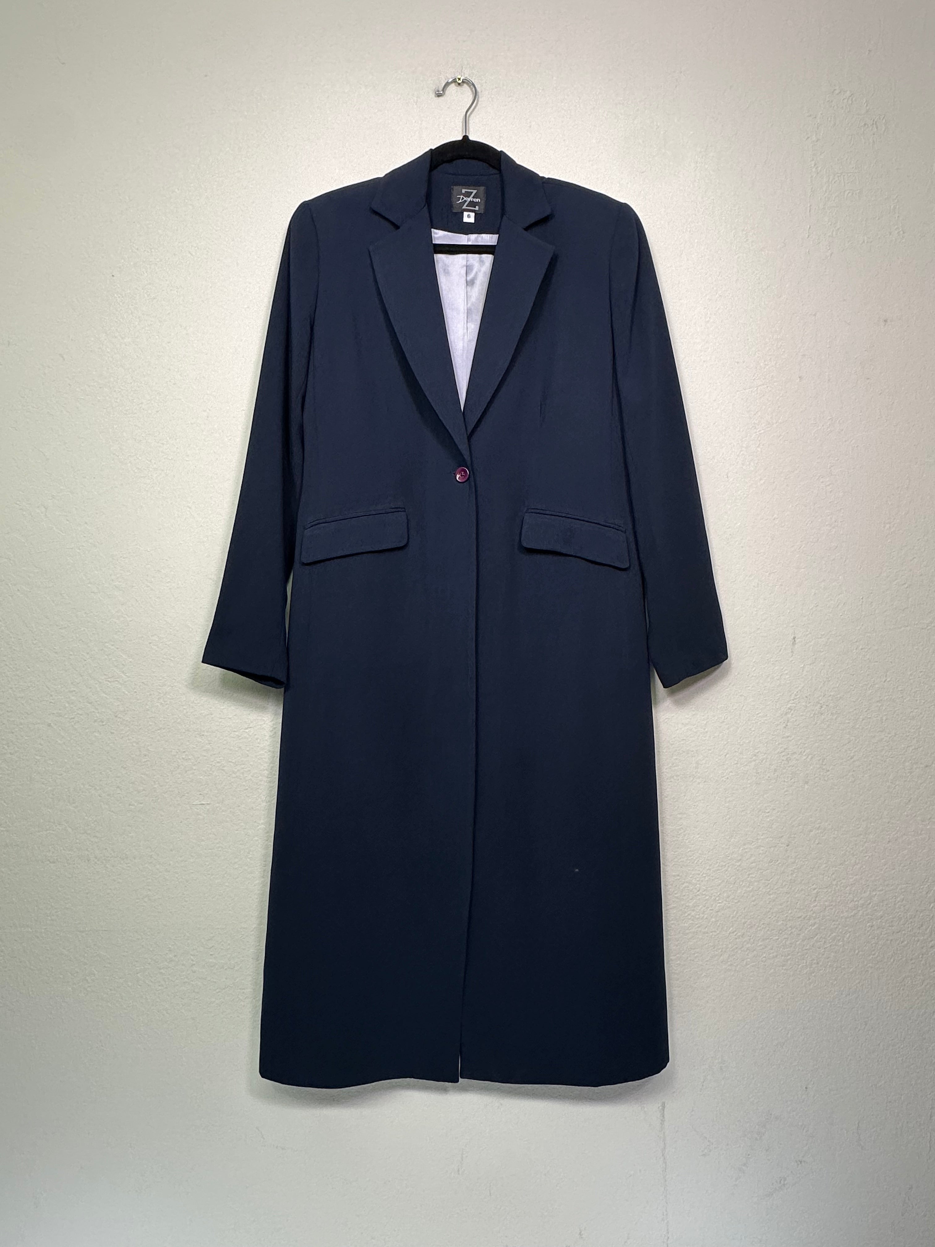 Longline Navy Blazer Jacket