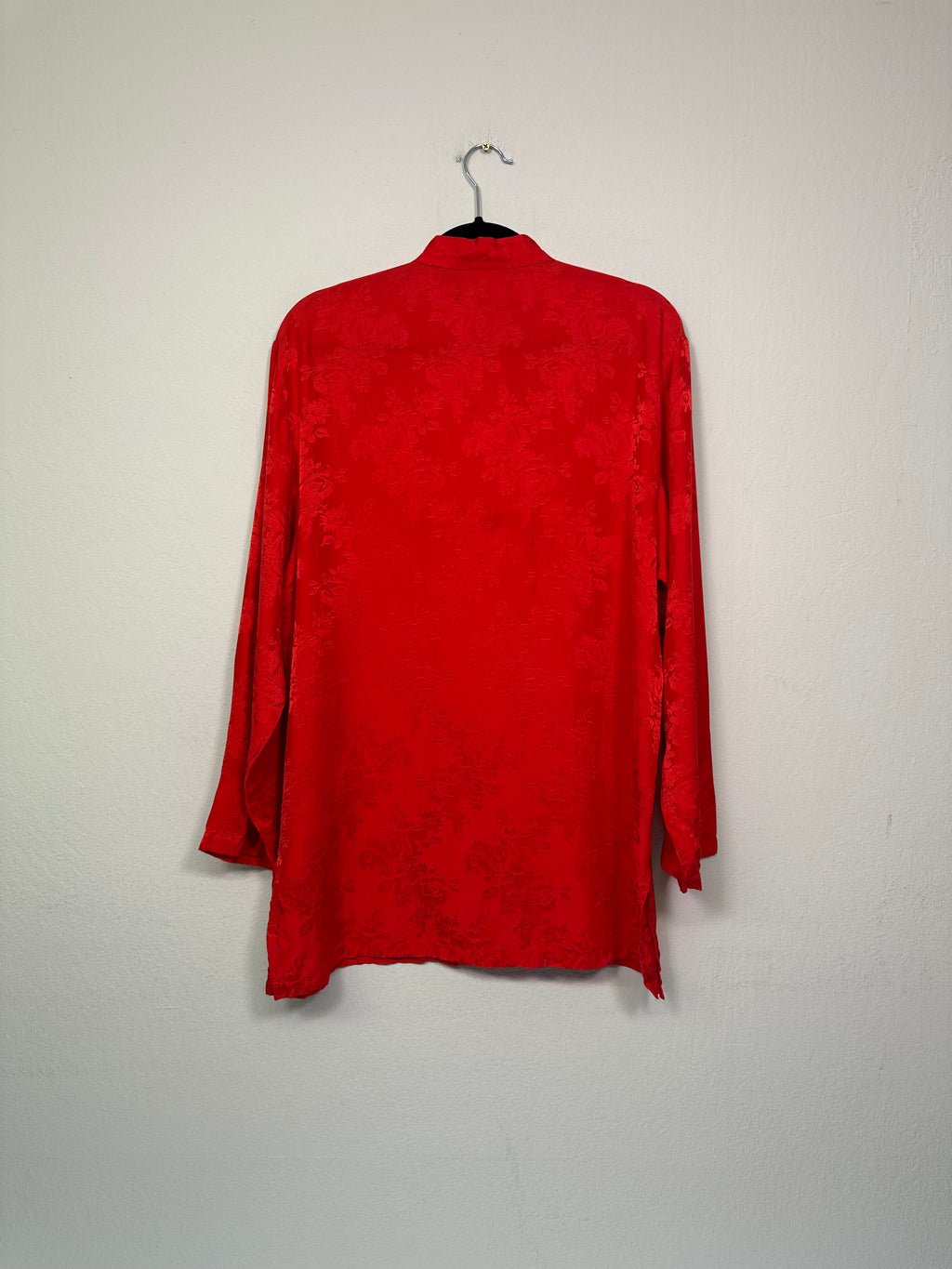 Vintage Red Silk Mandarin Style Tunic