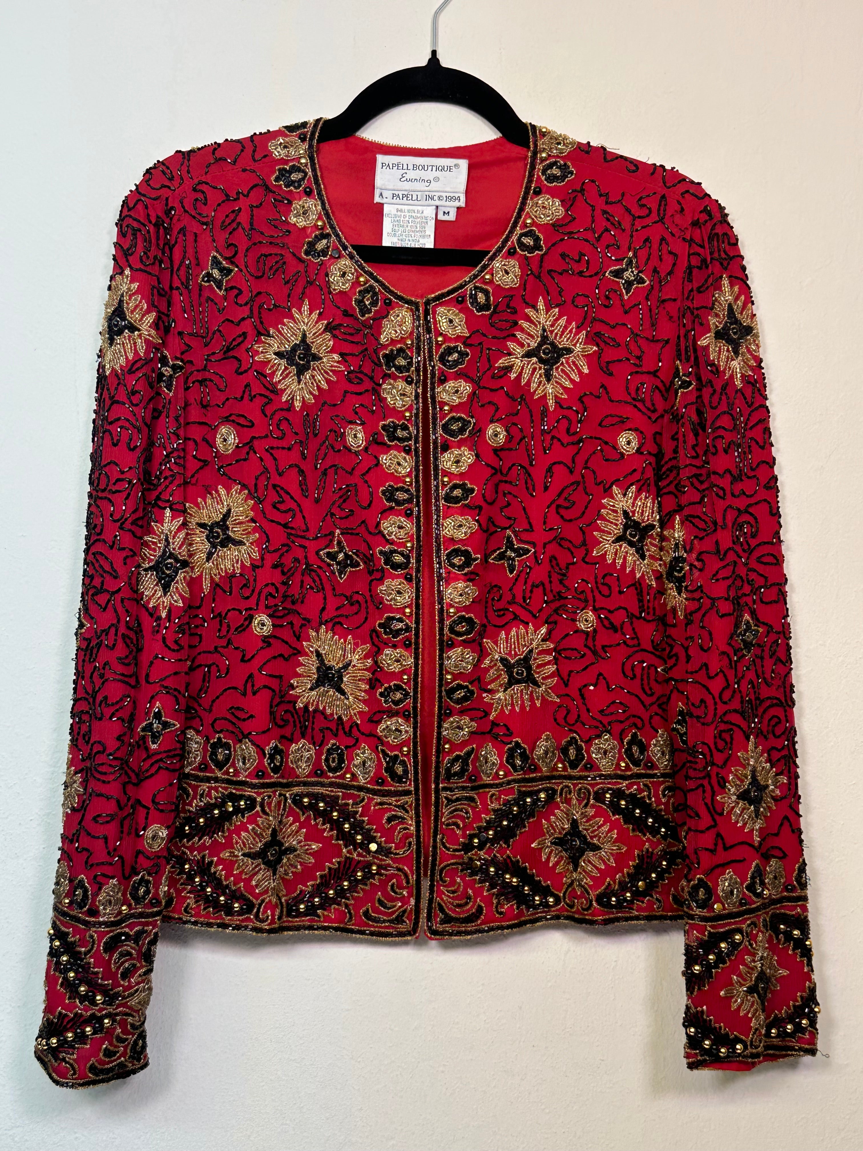 90s Silk Beaded Jacket