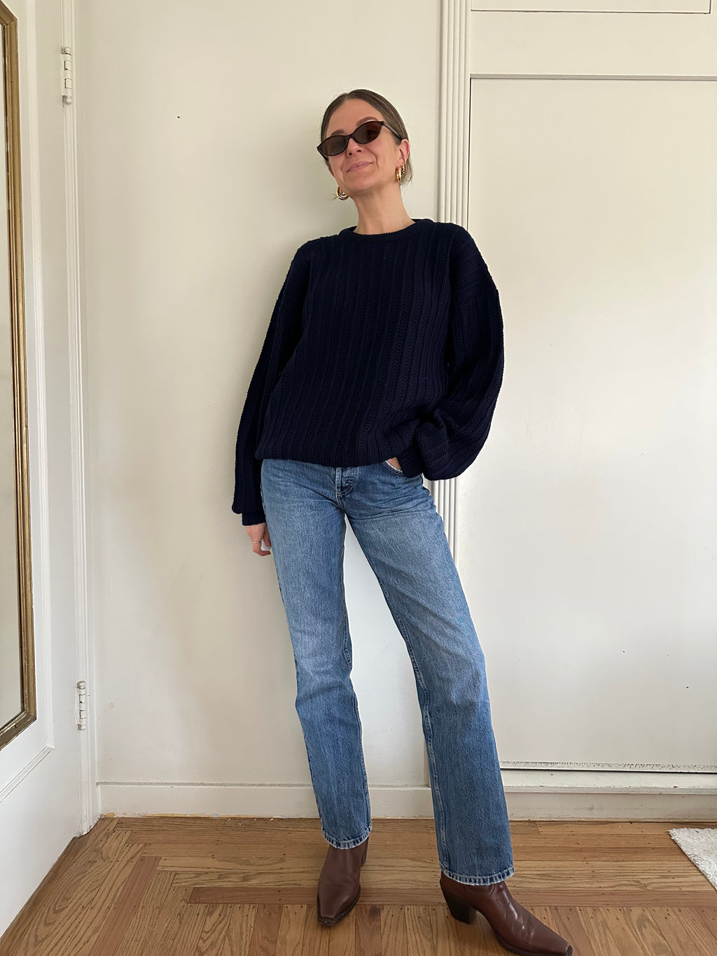 Parker of Vienna Navy Wool Sweater