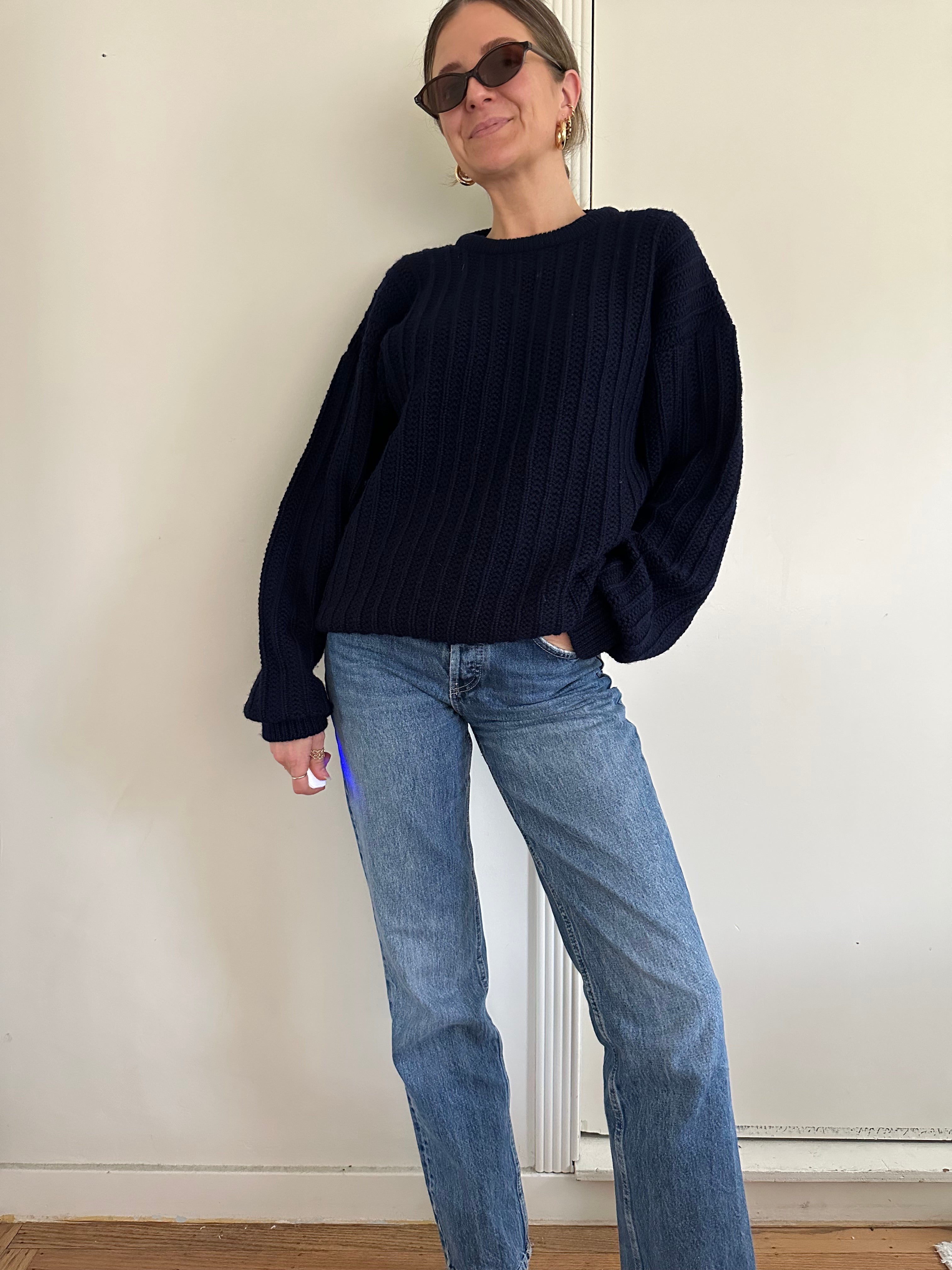 Parker of Vienna Navy Wool Sweater