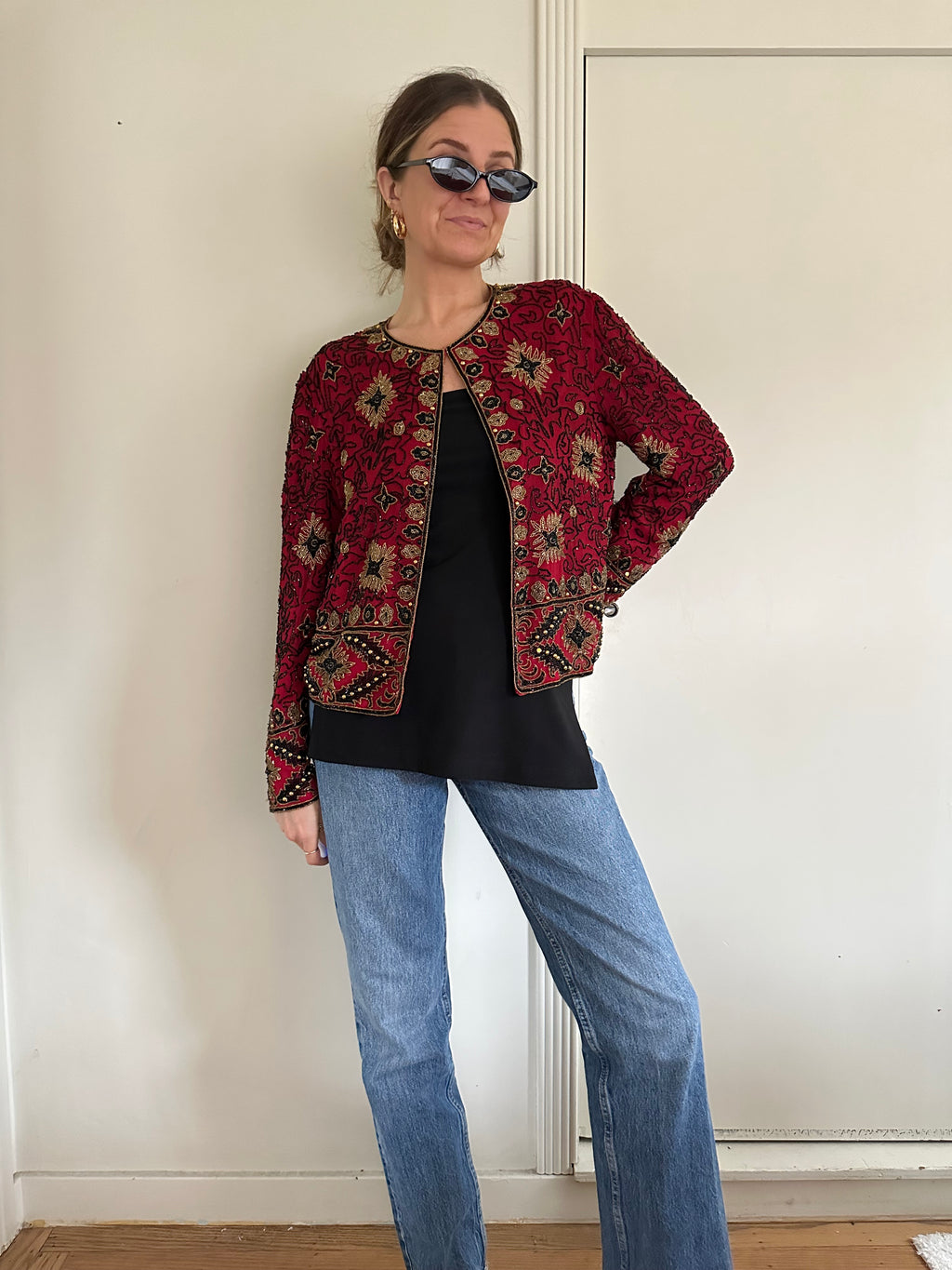 90s Silk Beaded Jacket