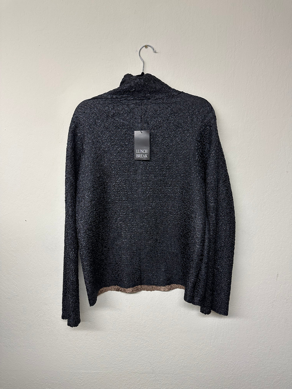 Reversible Black and Brown Mock Neck Tang Jacket