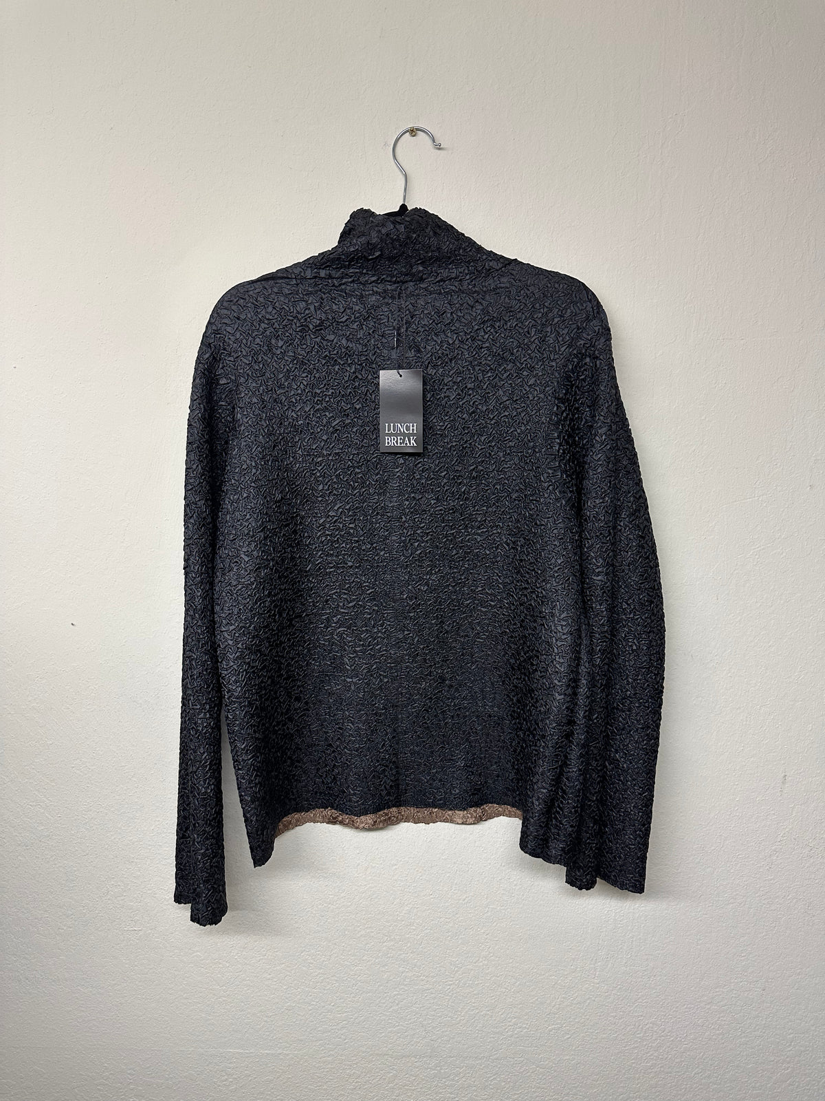 Reversible Black and Brown Mock Neck Tang Jacket