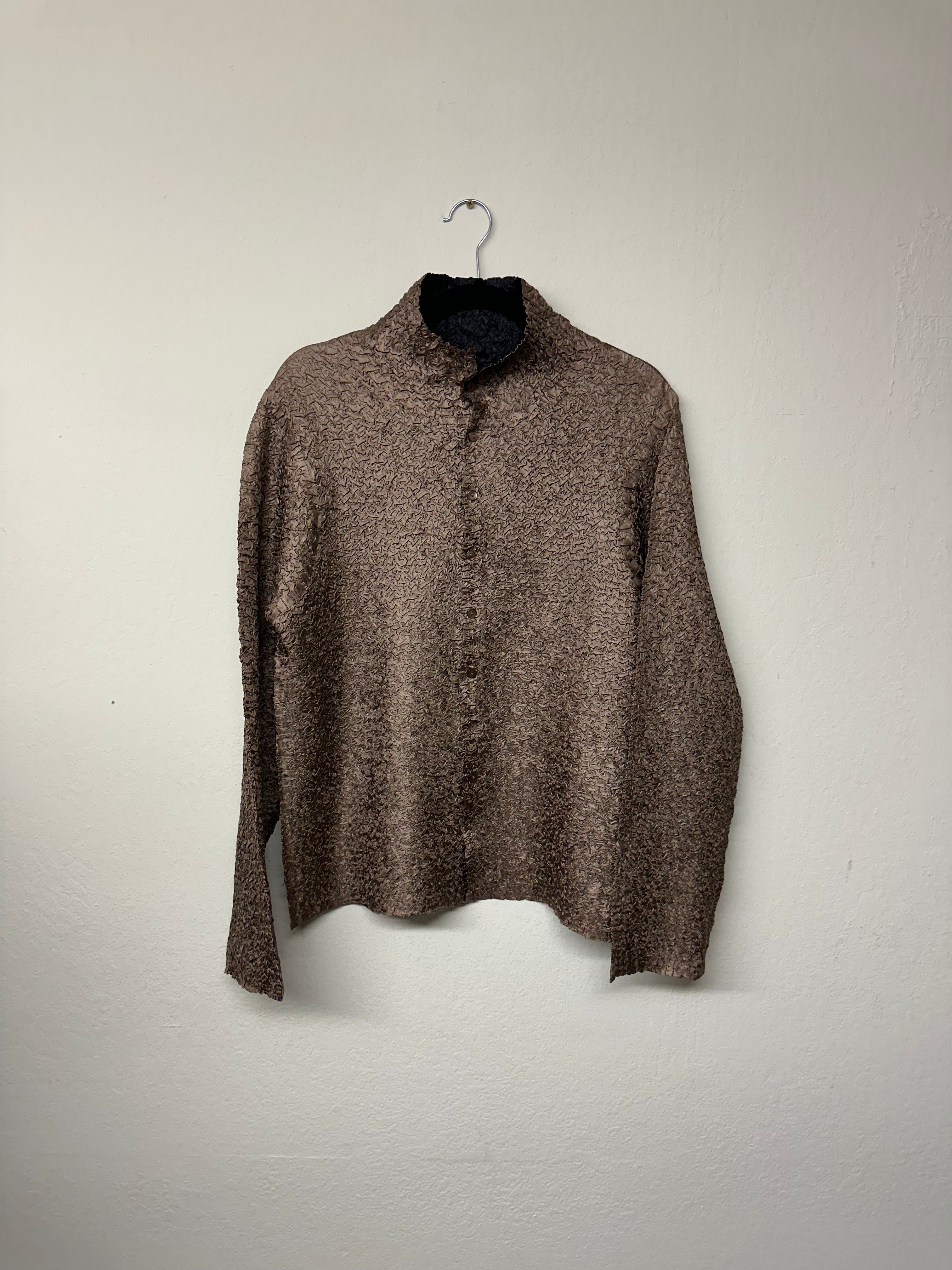 Reversible Black and Brown Mock Neck Tang Jacket
