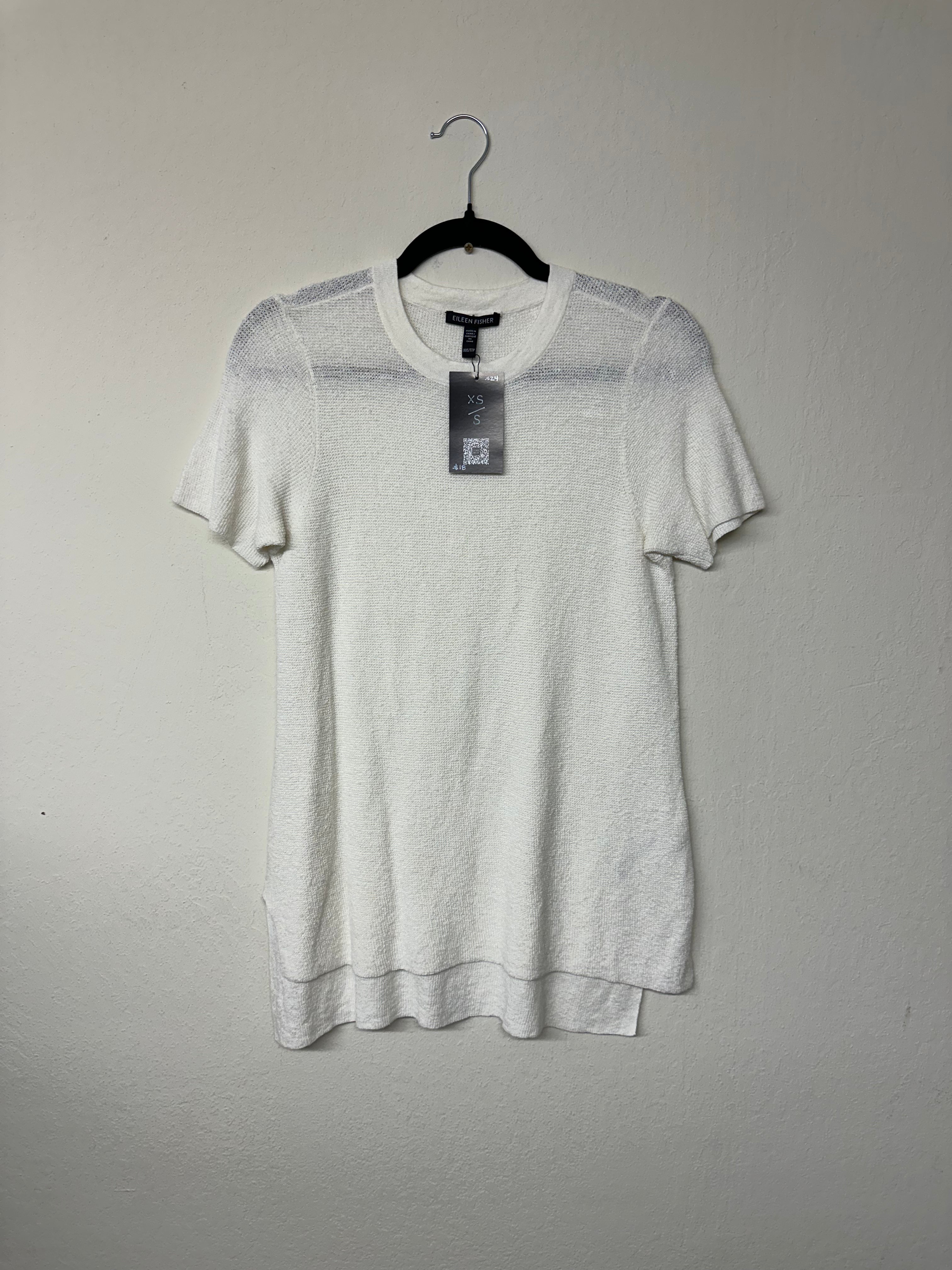 [Modern] Eileen Fisher Waffle Knit Linen Blend Tee