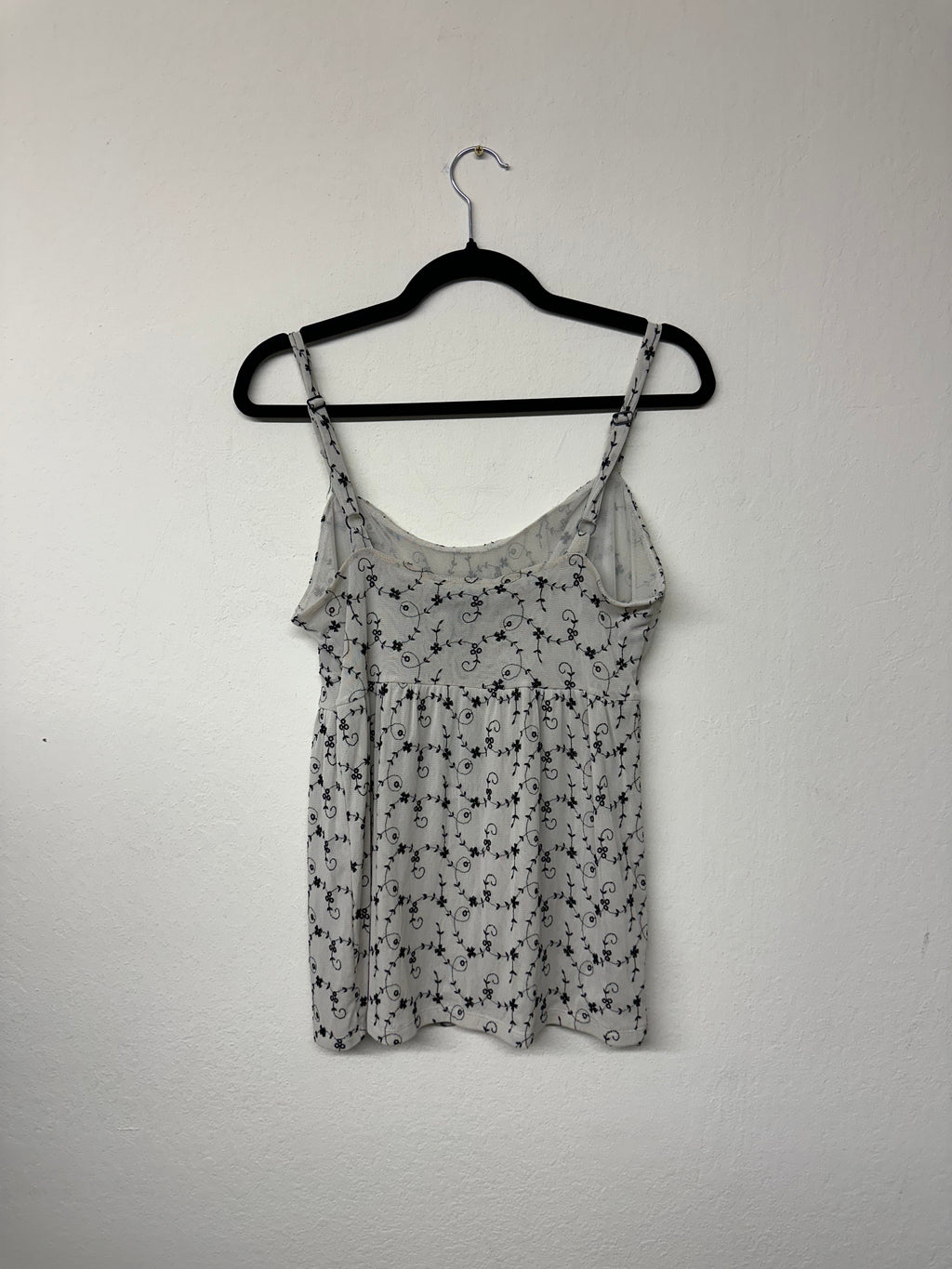 INC Y2K Bone White Embroidered Tank Top