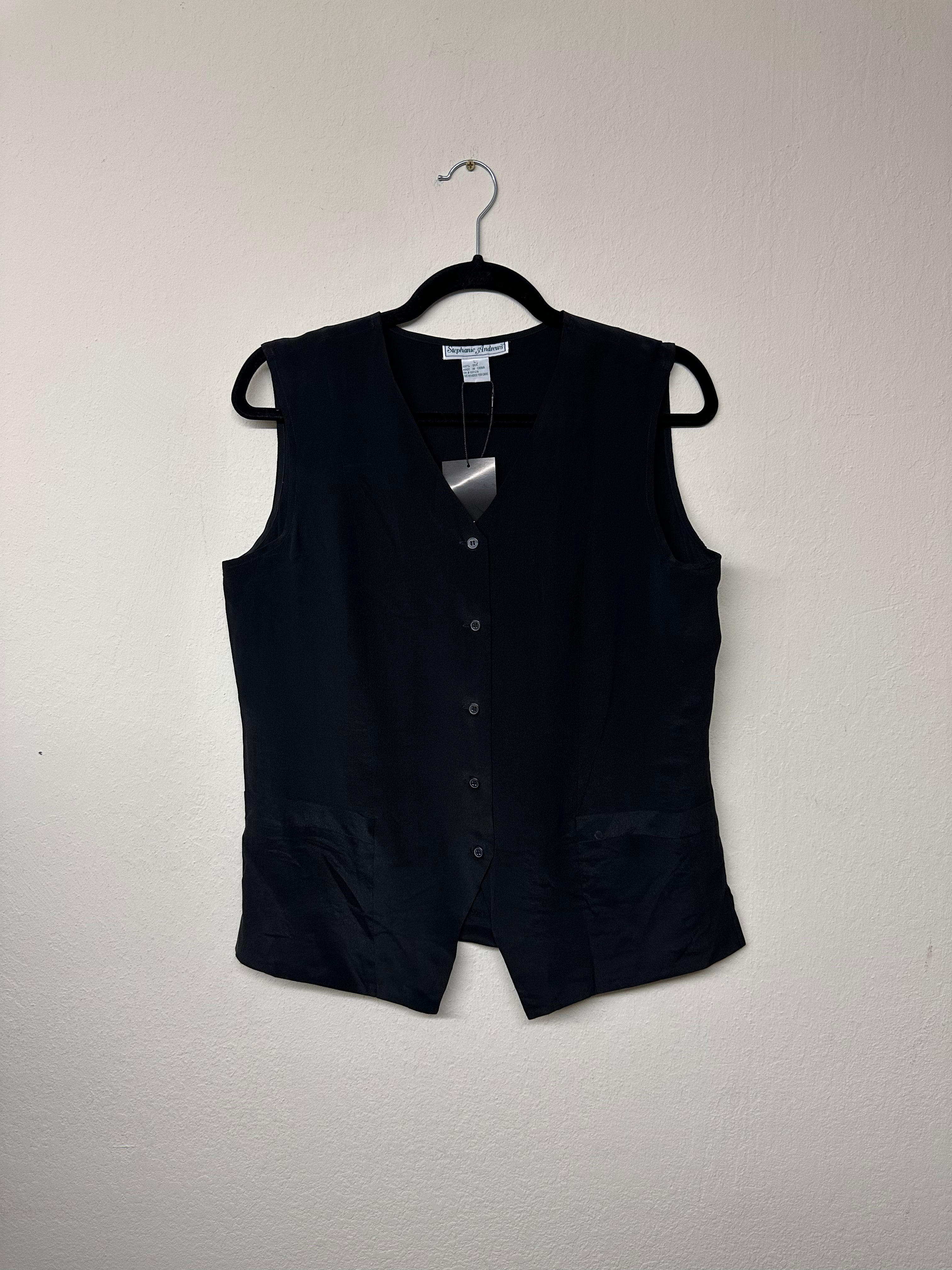 Stephanie Andrews Black Silk Vest