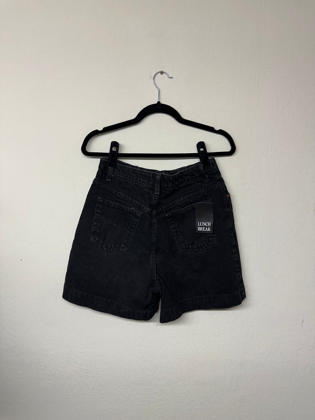 High Sierra 90s High Waist Mid-Length Black Denim Shorts