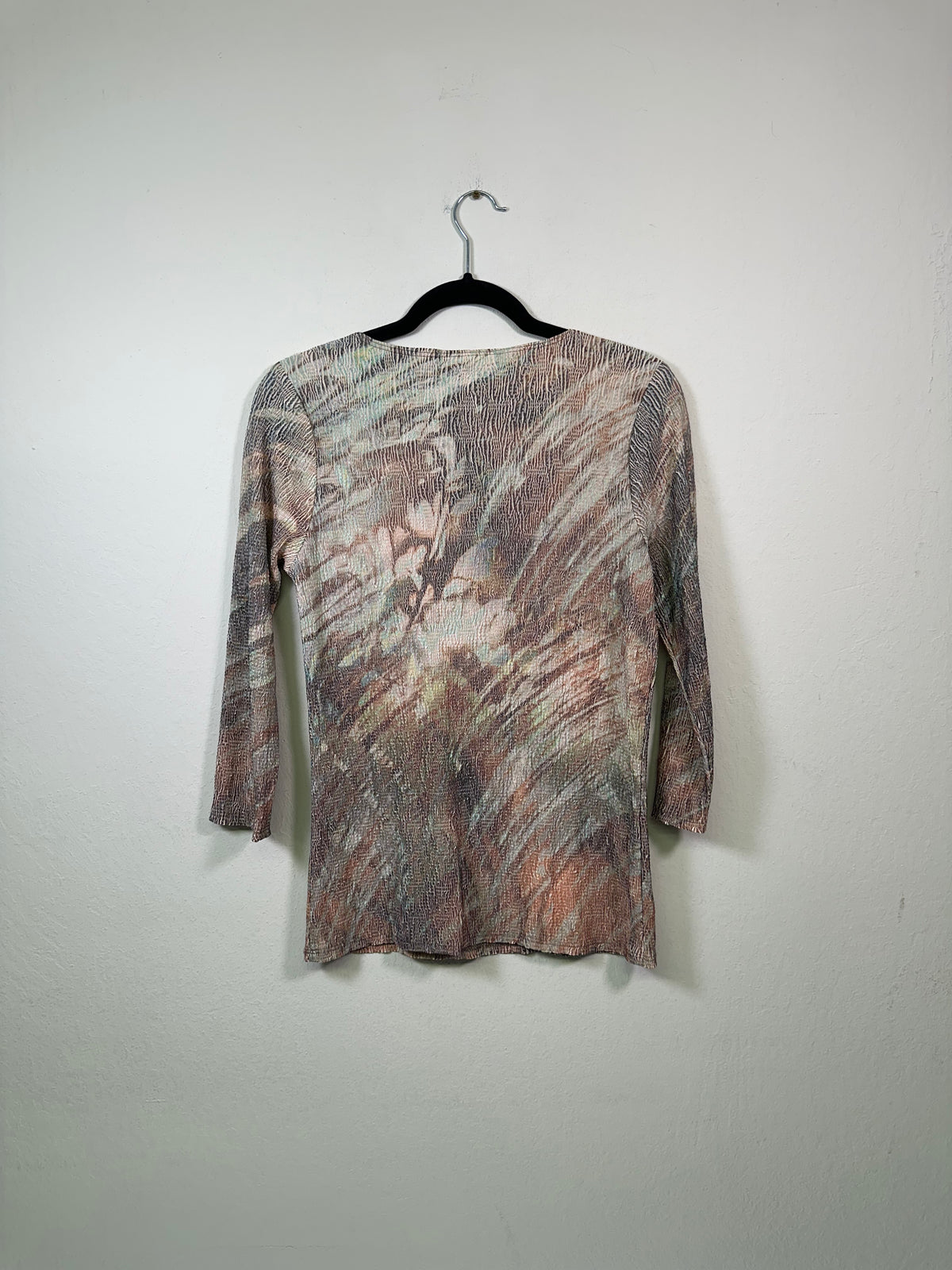 Y2K Coldwater Creek Plissé Print Top
