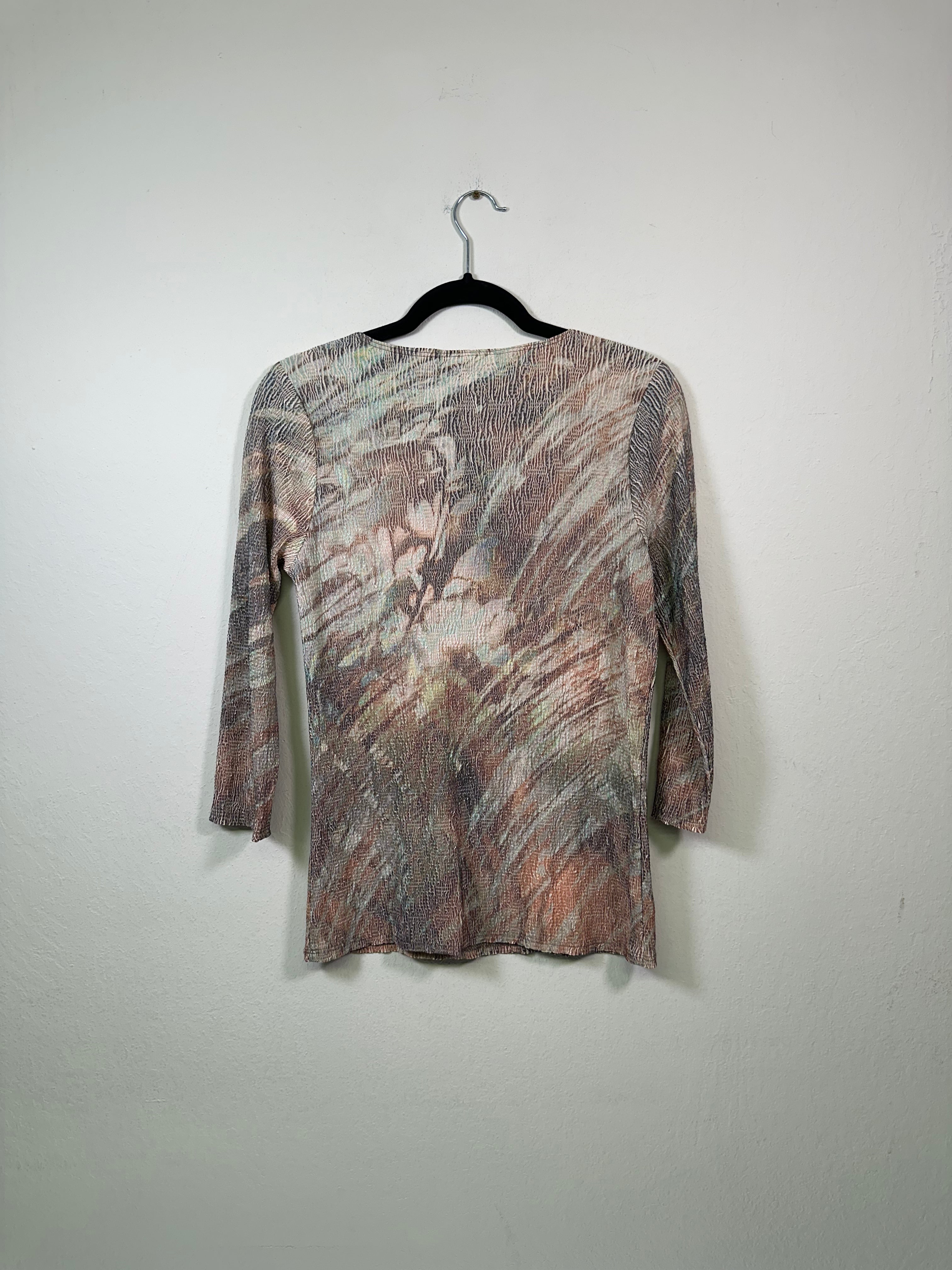 Y2K Coldwater Creek Plissé Print Top