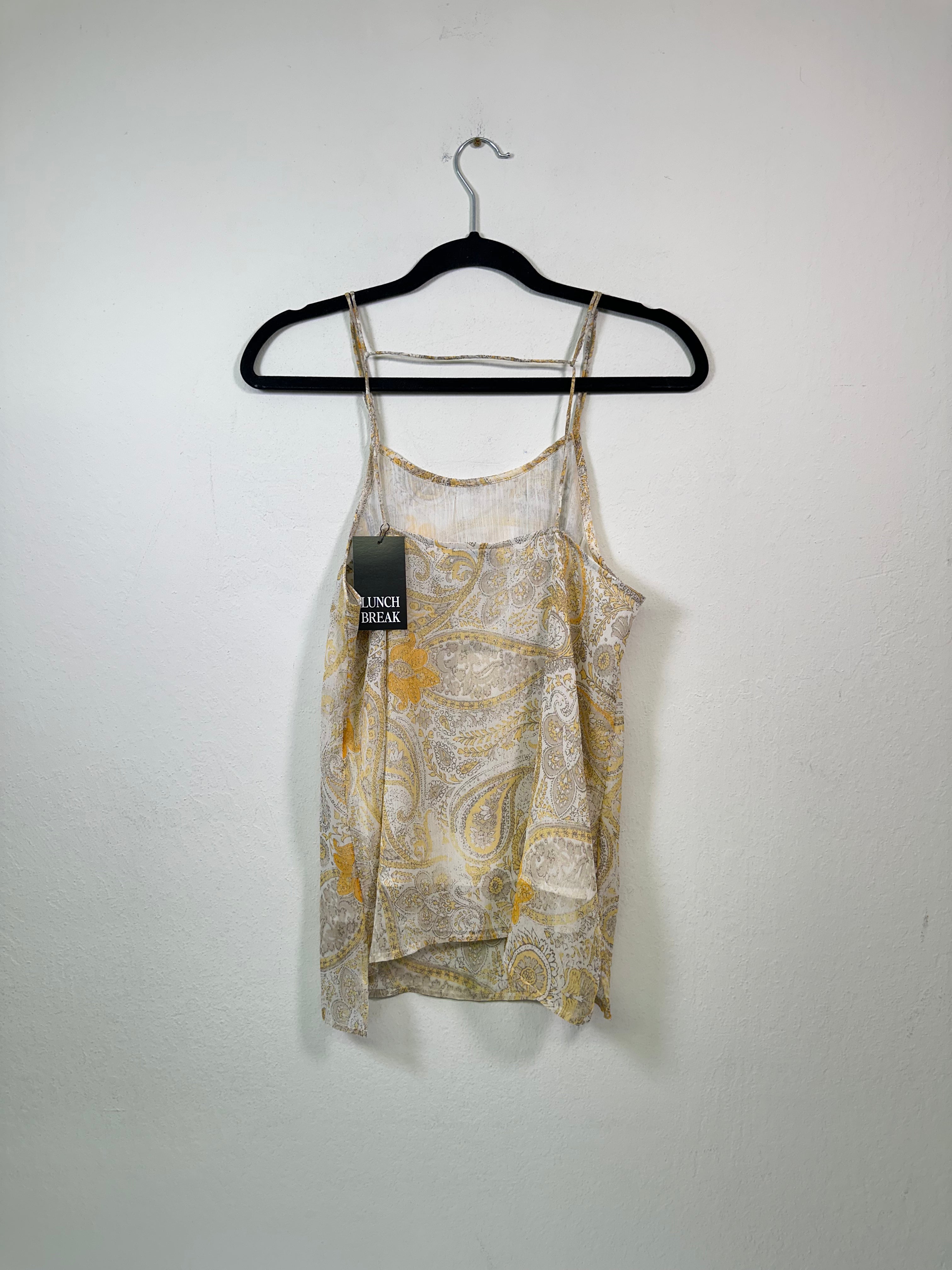 Lucky Brand Yellow Paisley Tank Top