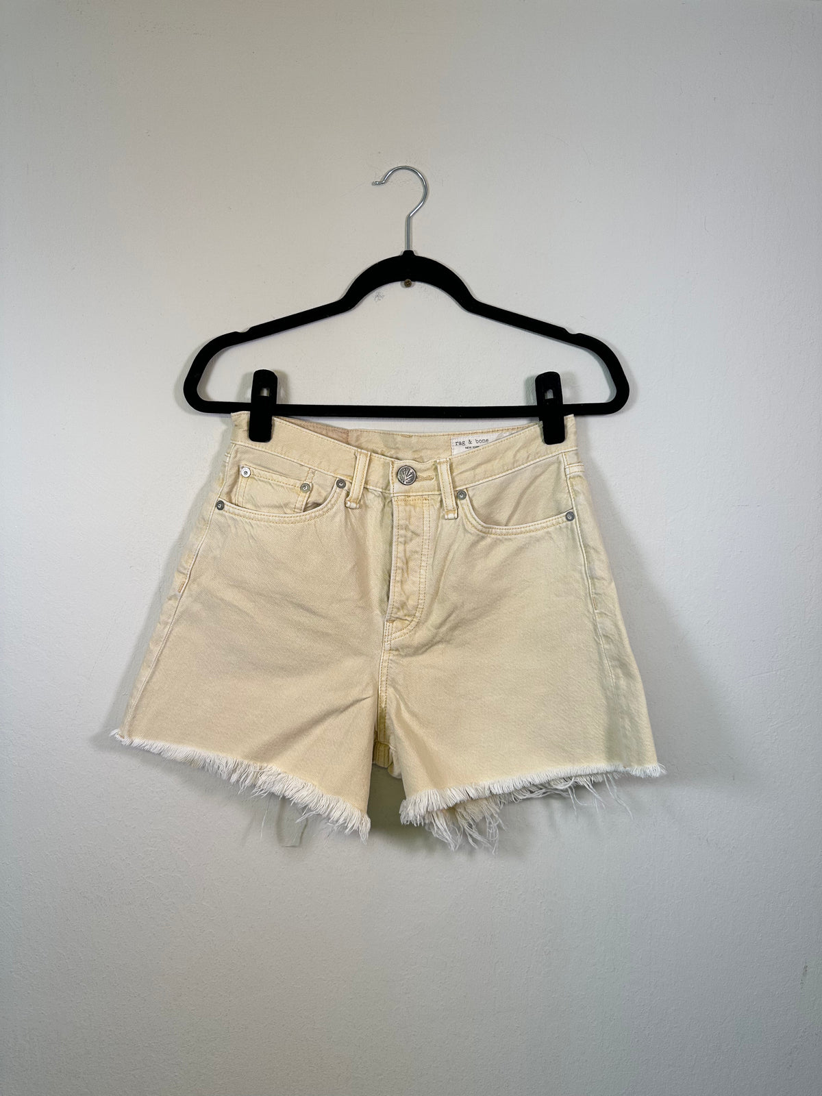 Rag & Bone Butter Yellow Cut-off High Waisted Shorts [Modern]
