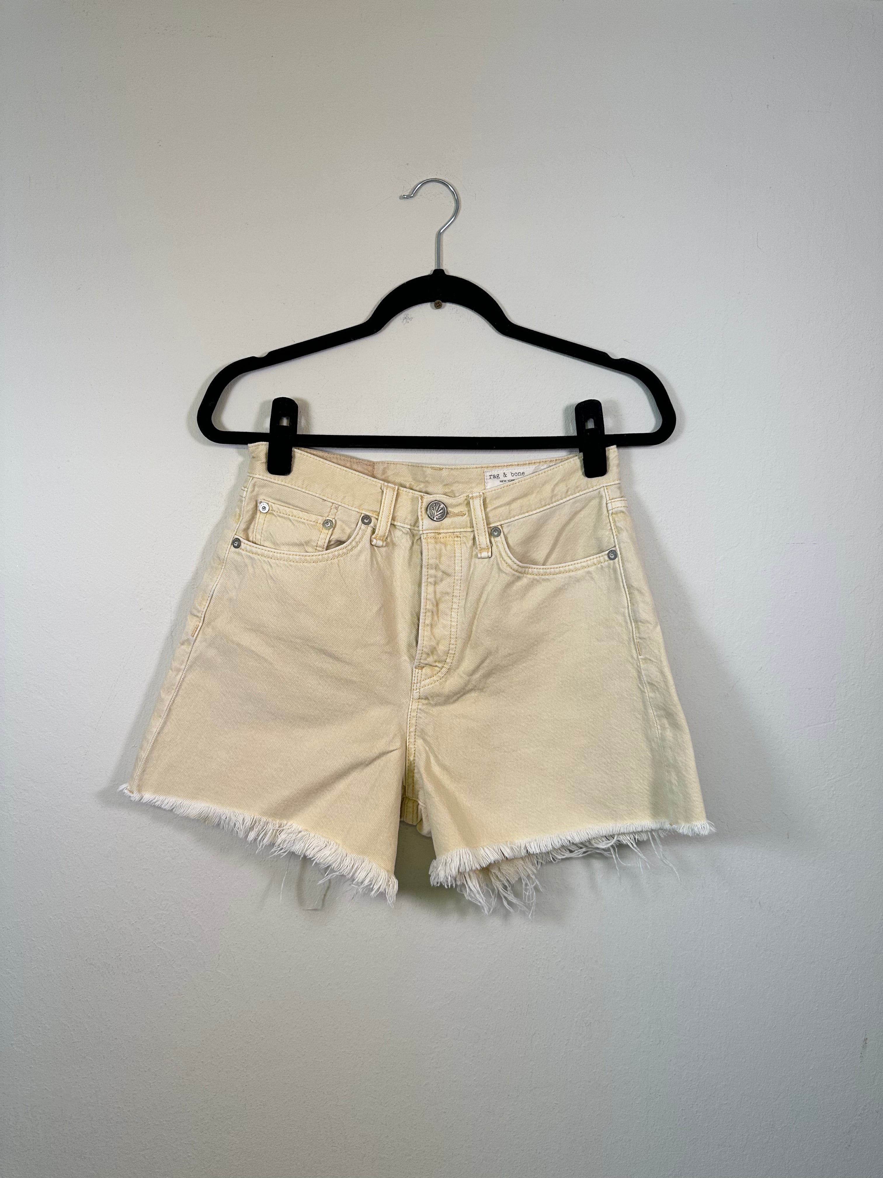 Rag & Bone Butter Yellow Cut-off High Waisted Shorts [Modern]