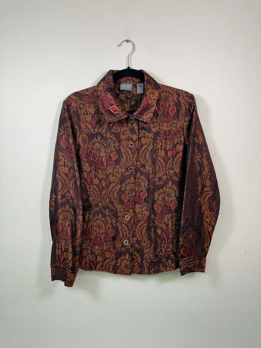 Addition by Chico's Metallic Floral Brocade Statement Jacket