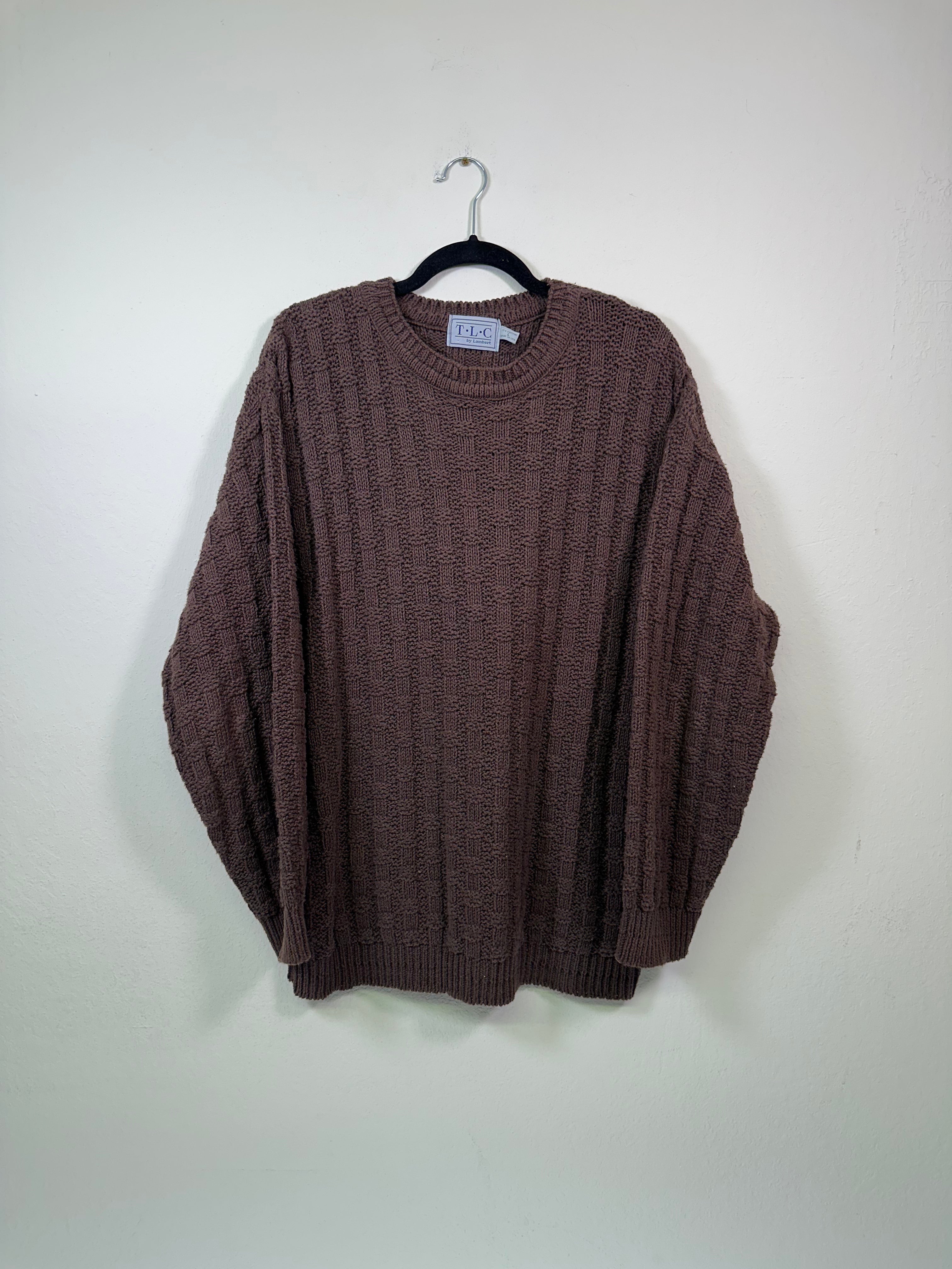 TLC Woven Chocolate Brown Cotton Sweater