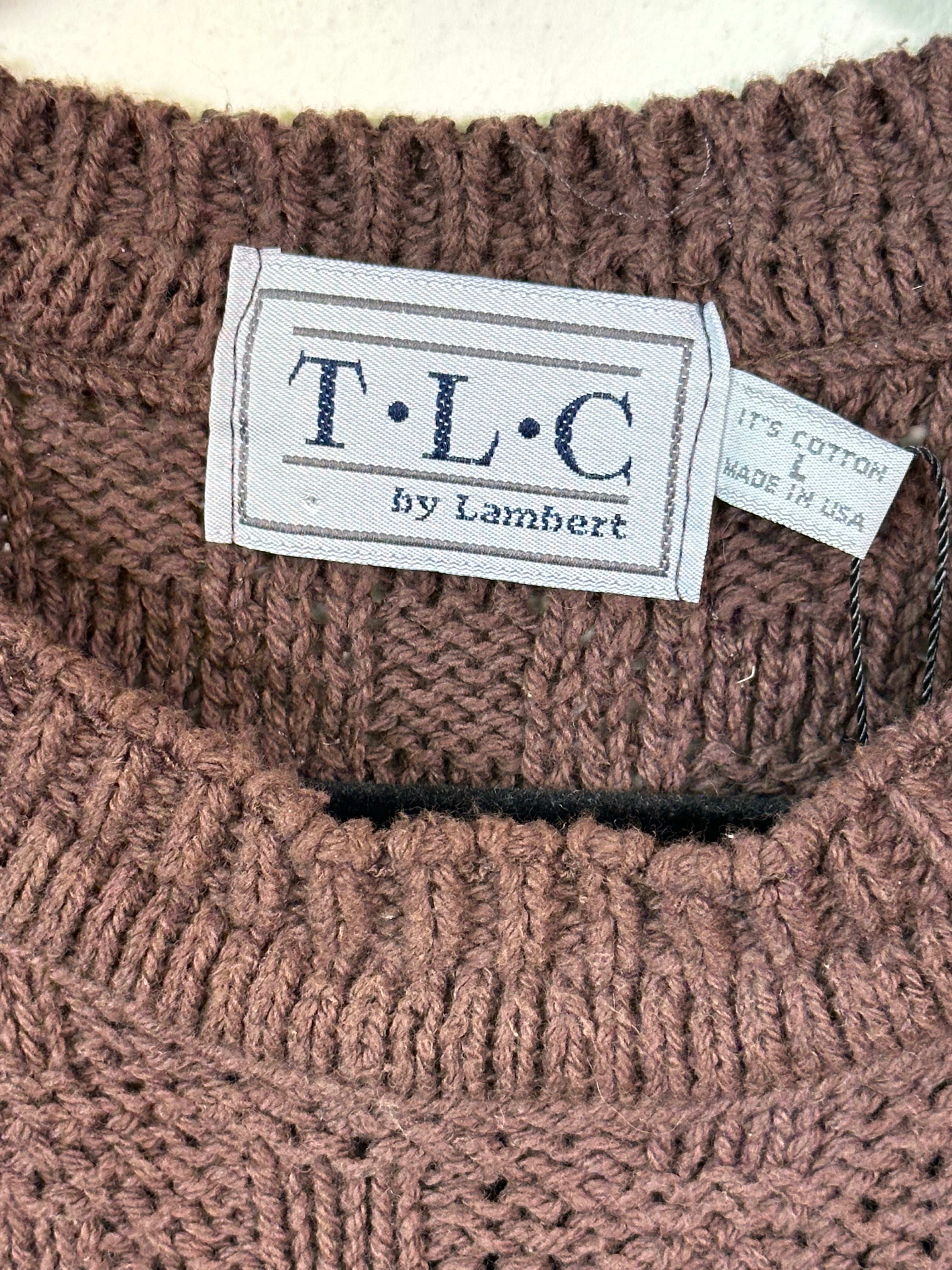 TLC Woven Chocolate Brown Cotton Sweater