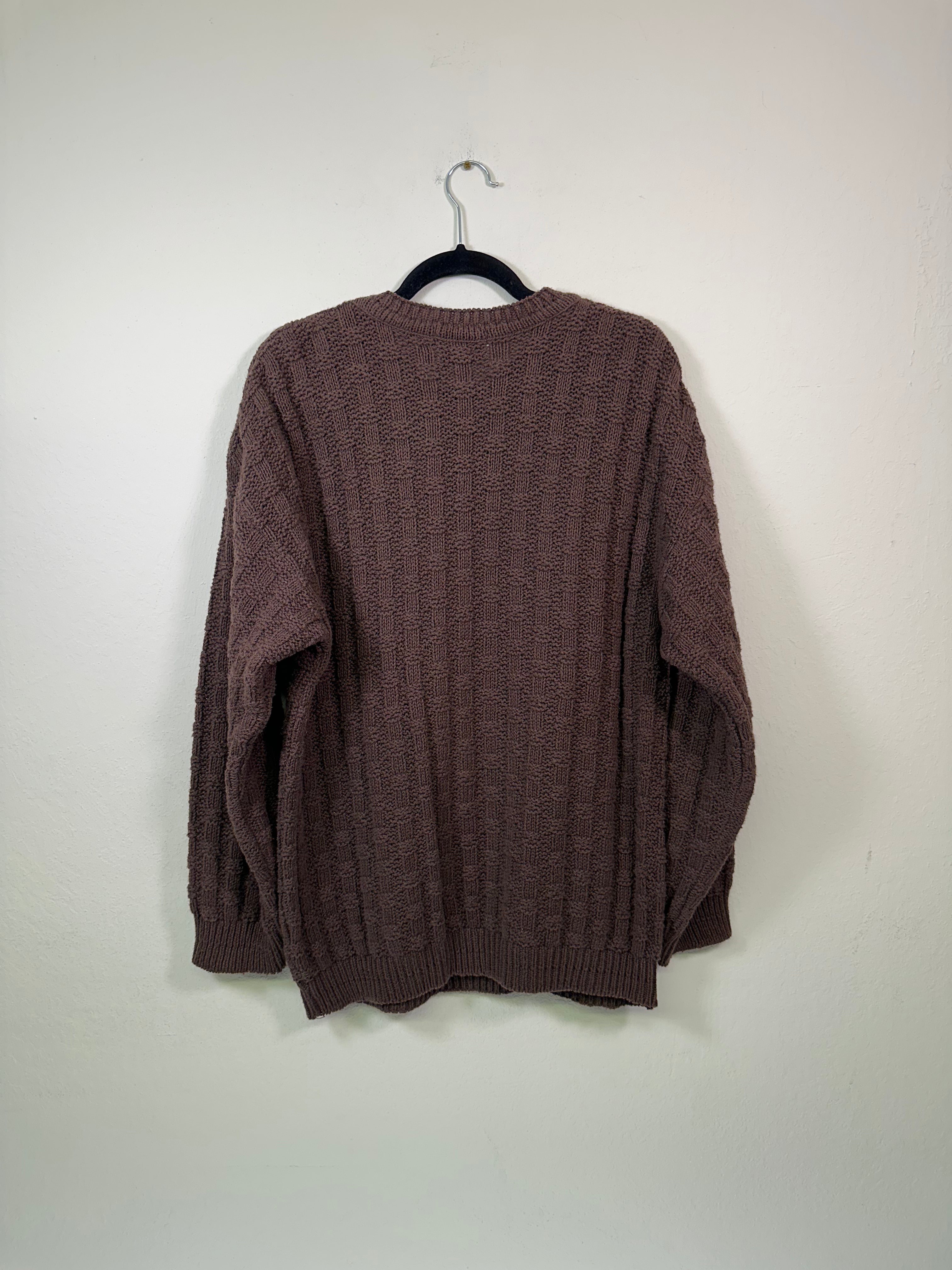 TLC Woven Chocolate Brown Cotton Sweater