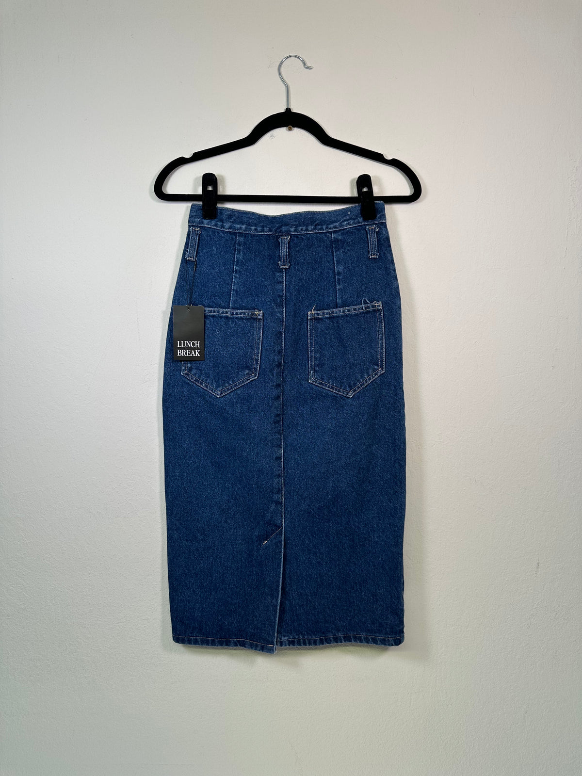 Jean Street 90s Midi Medium Wash Denim Skirt