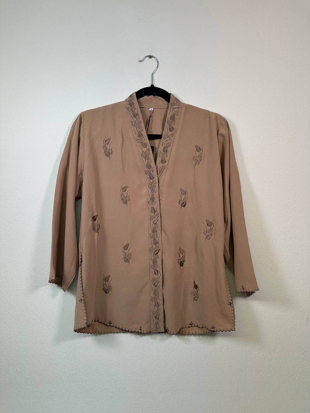 Tan Embroidered Kimono