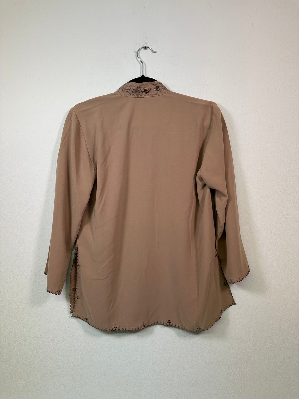 Tan Embroidered Kimono
